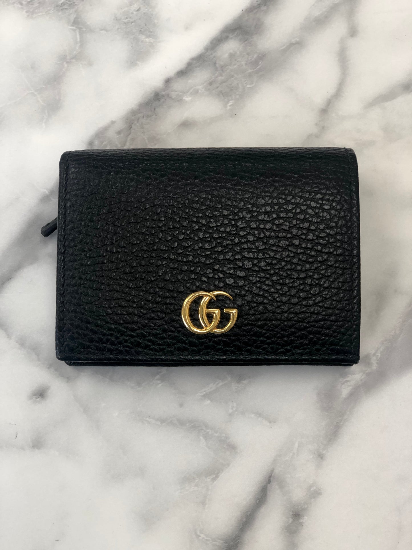 GUCCI 緊湊型皮夾 Marmont 黑色 GG yhbkcy