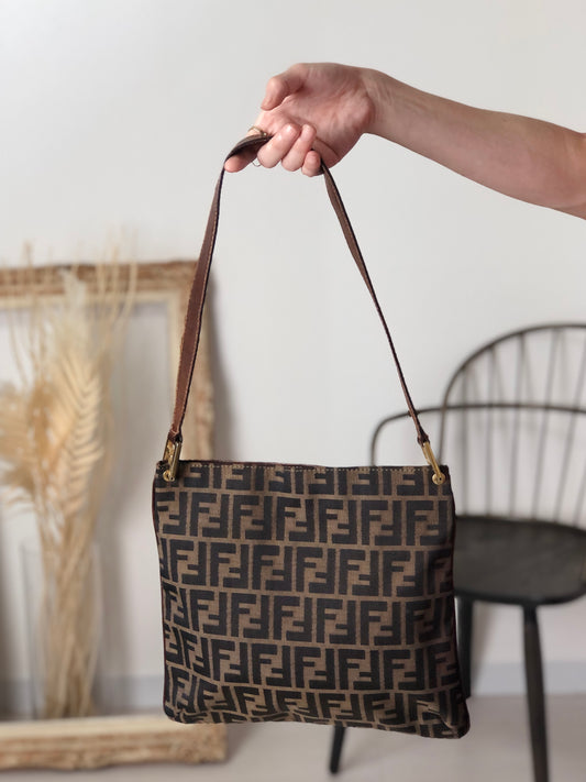 FENDI Zucca Shoulder bag Brown Vintage si43ga