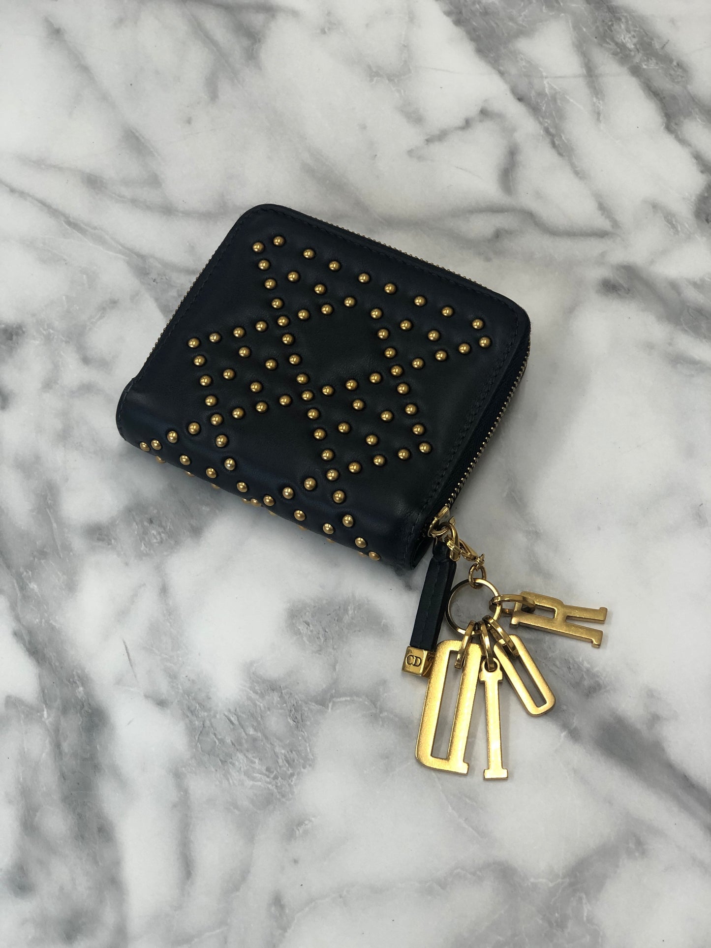 Christian Dior Cannage 皮革 Dior 33-MA0197 小巧皮夾 Nyvy 7m4p8z