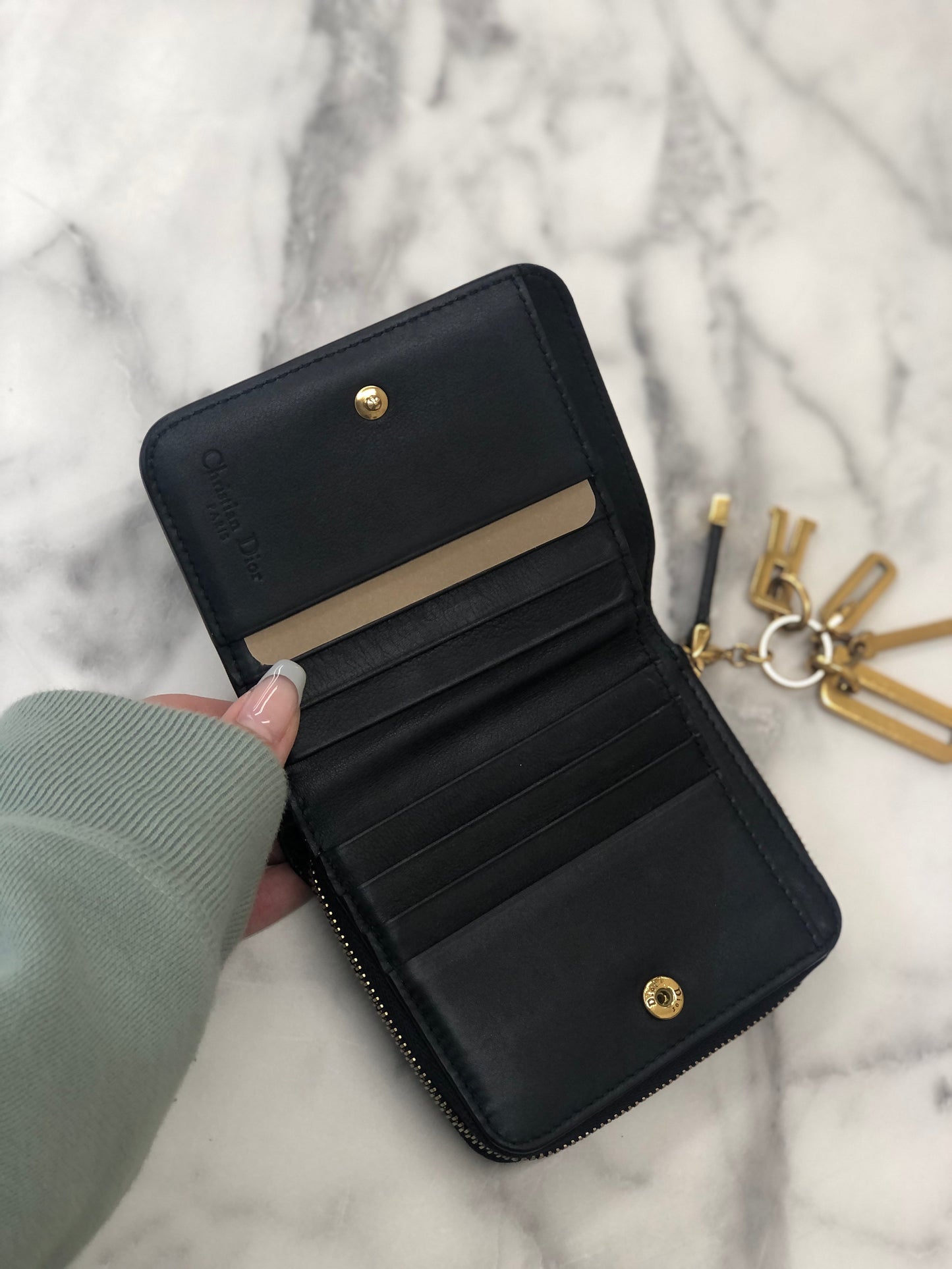 Christian Dior Cannage 皮革 Dior 33-MA0197 小巧皮夾 Nyvy 7m4p8z