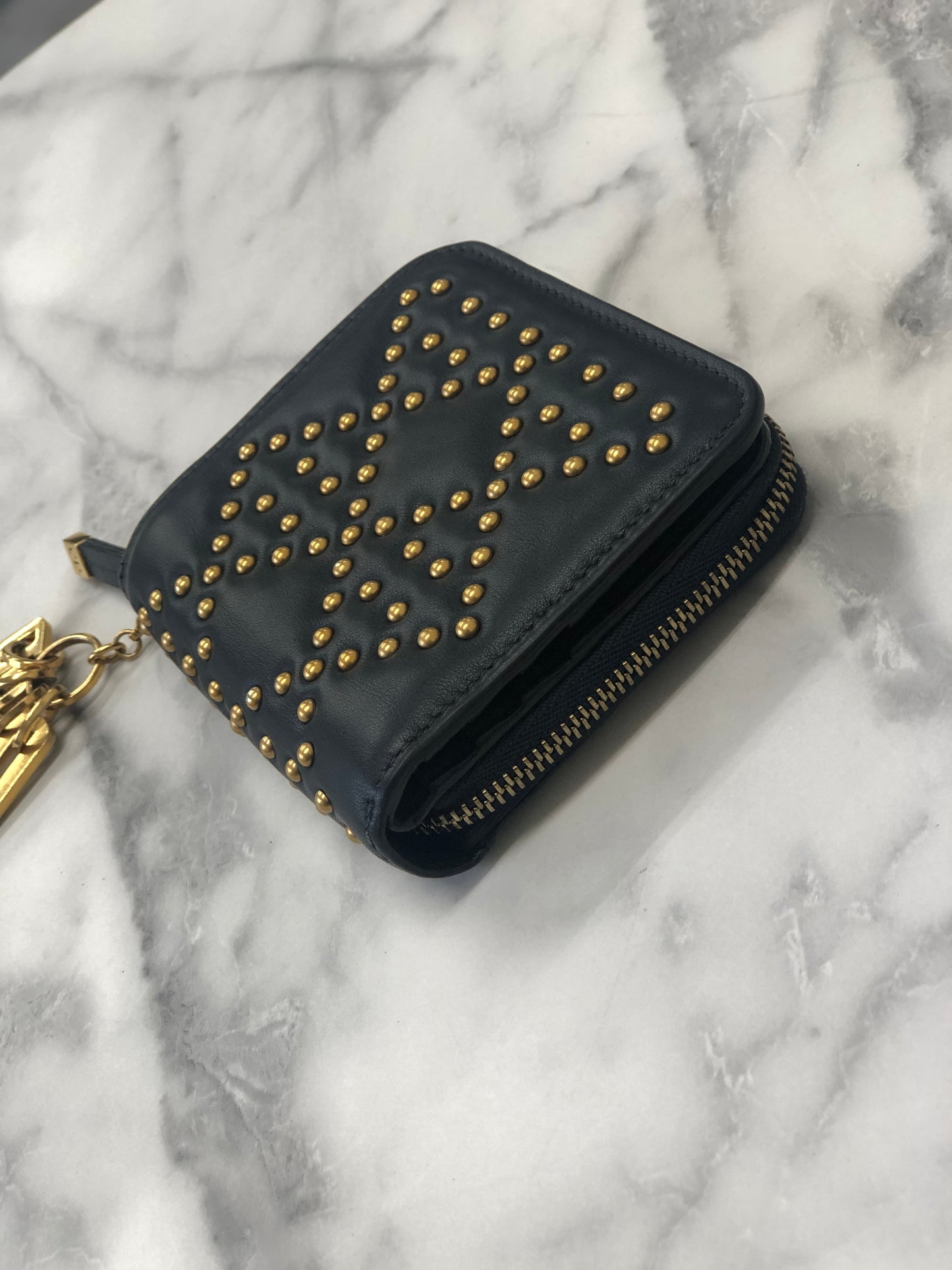Christian Dior Cannage 皮革 Dior 33-MA0197 小巧皮夾 Nyvy 7m4p8z