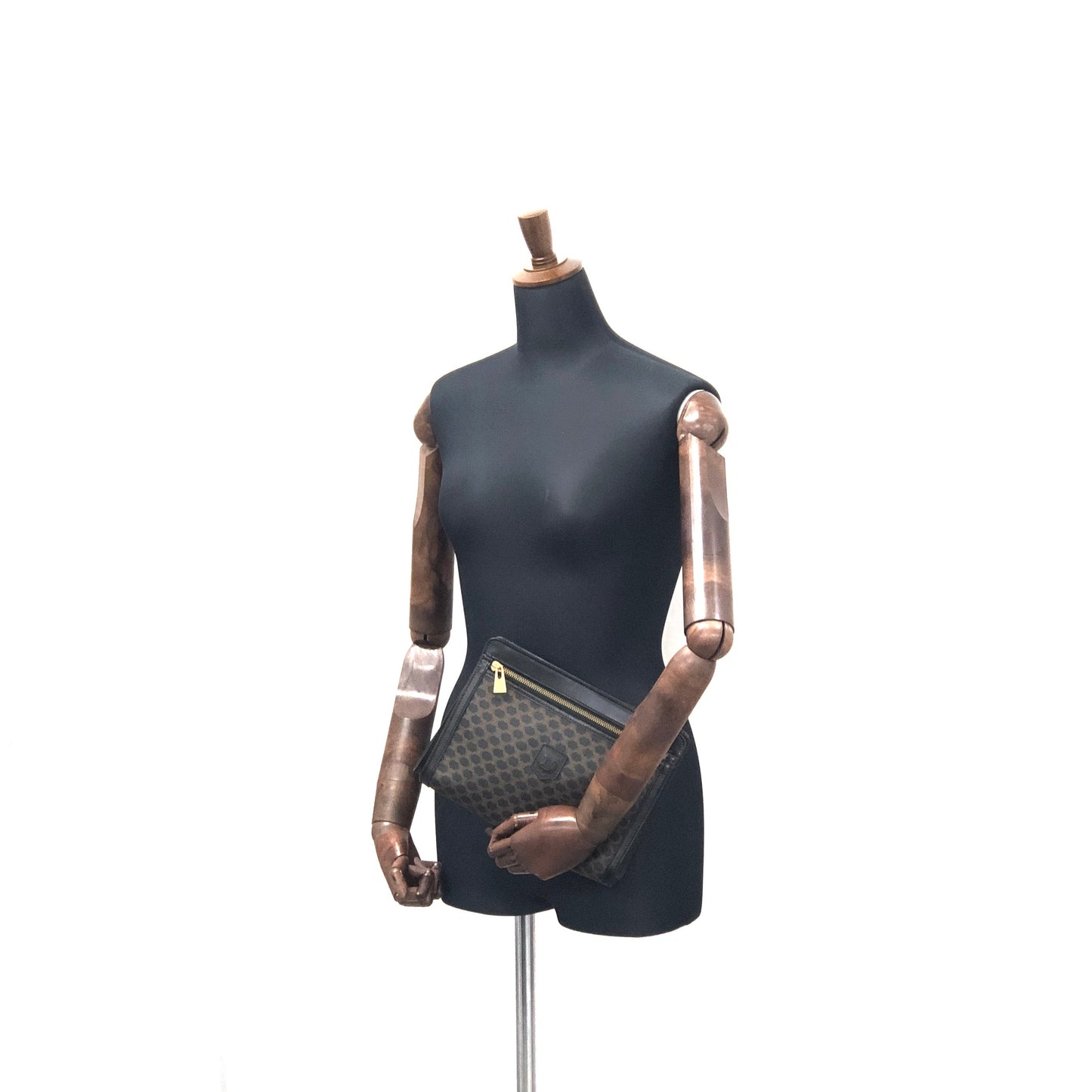 CELINE Macadam Blason Clutch bag Black Vintage Old Celine smkt4c