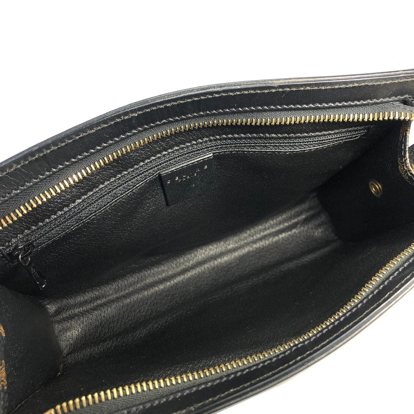 CELINE Macadam Blason Clutch bag Black Vintage Old Celine smkt4c