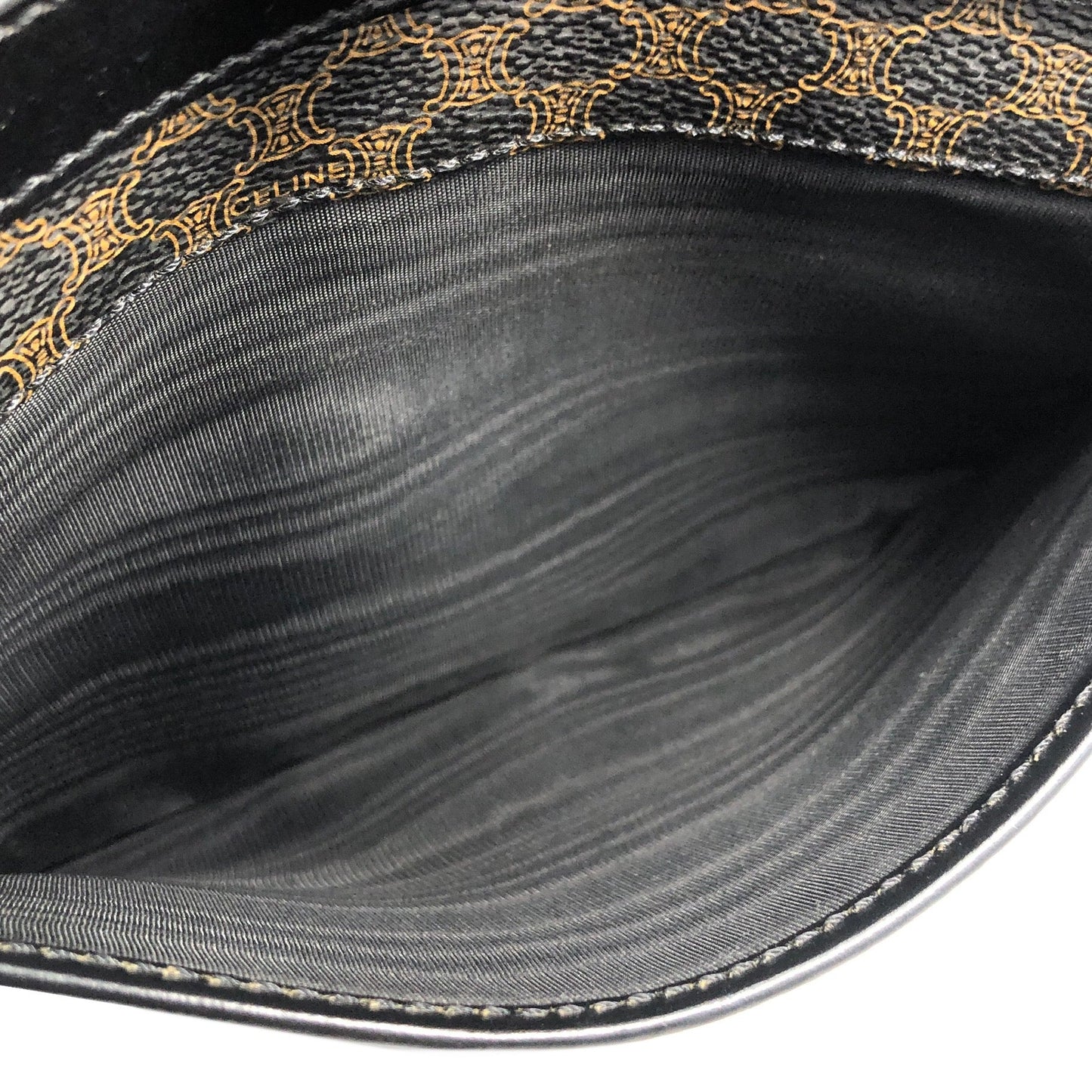 CELINE Macadam Blason Clutch bag Black Vintage Old Celine smkt4c