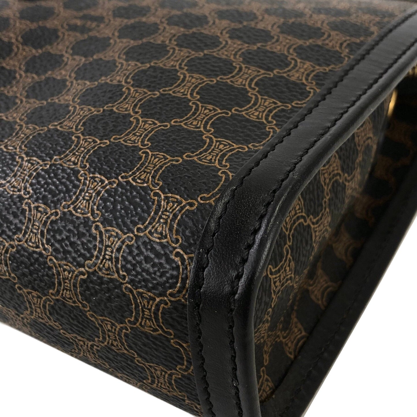 CELINE Macadam Blason Clutch bag Black Vintage Old Celine smkt4c