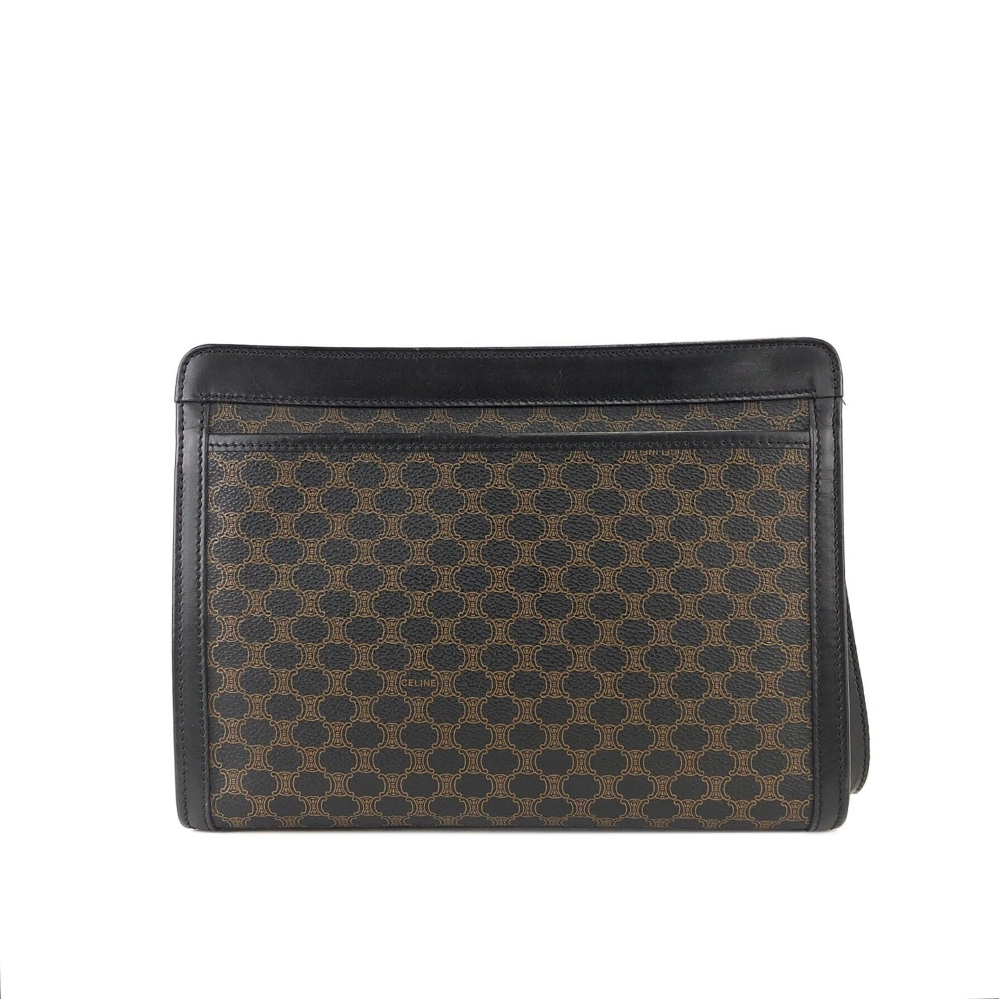 CELINE Macadam Blason Clutch bag Black Vintage Old Celine smkt4c