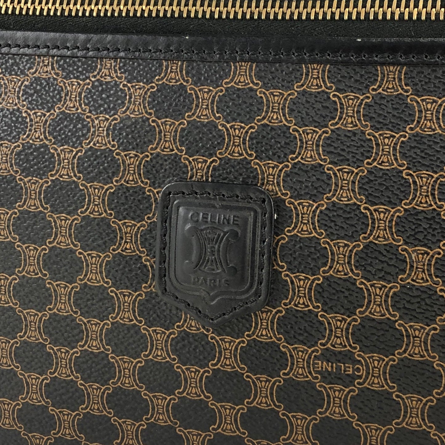 CELINE Macadam Blason Clutch bag Black Vintage Old Celine smkt4c
