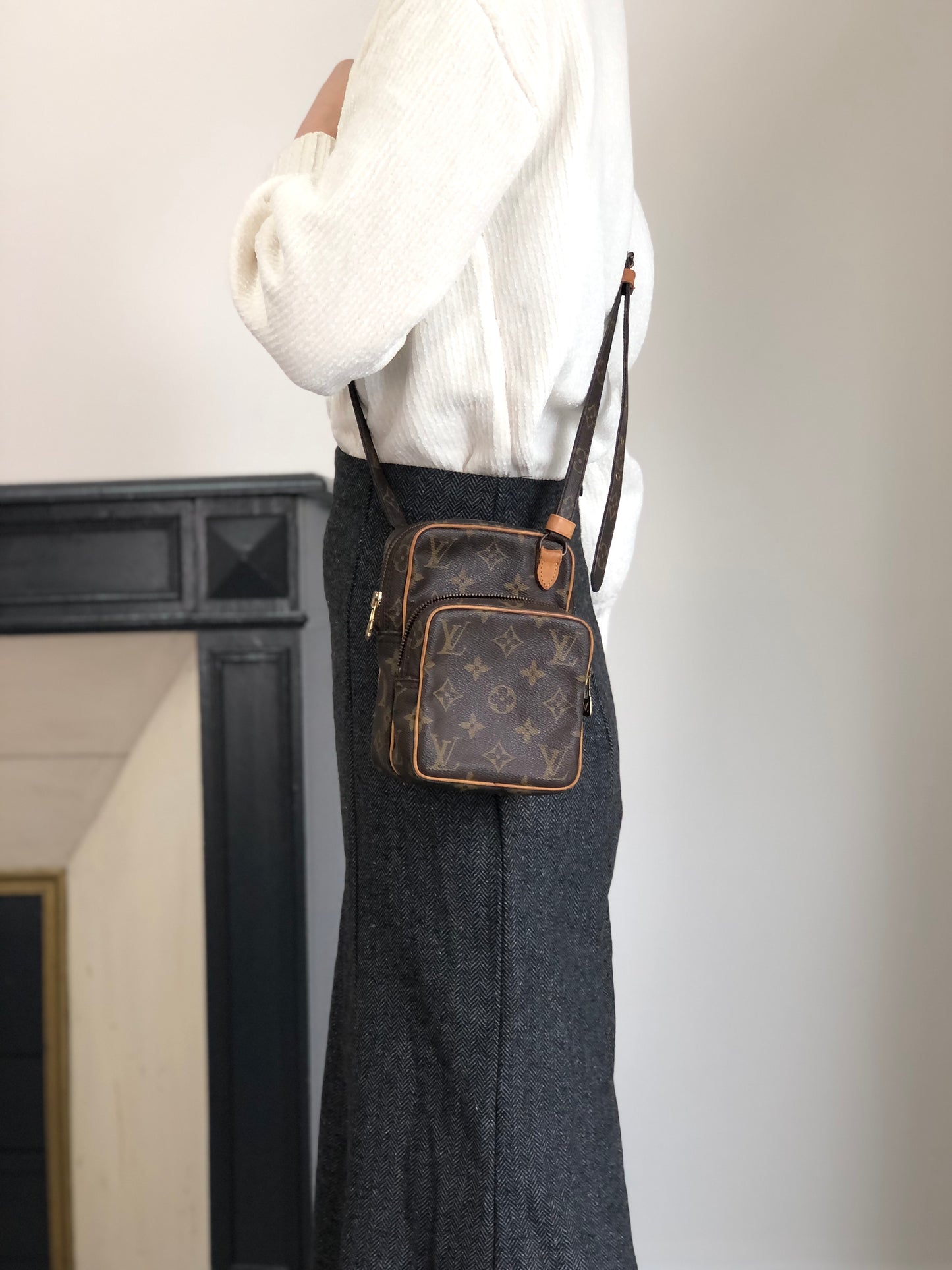 LOUIS VUITTON Monogram Shoulder bag Brown Vintage py7ktt