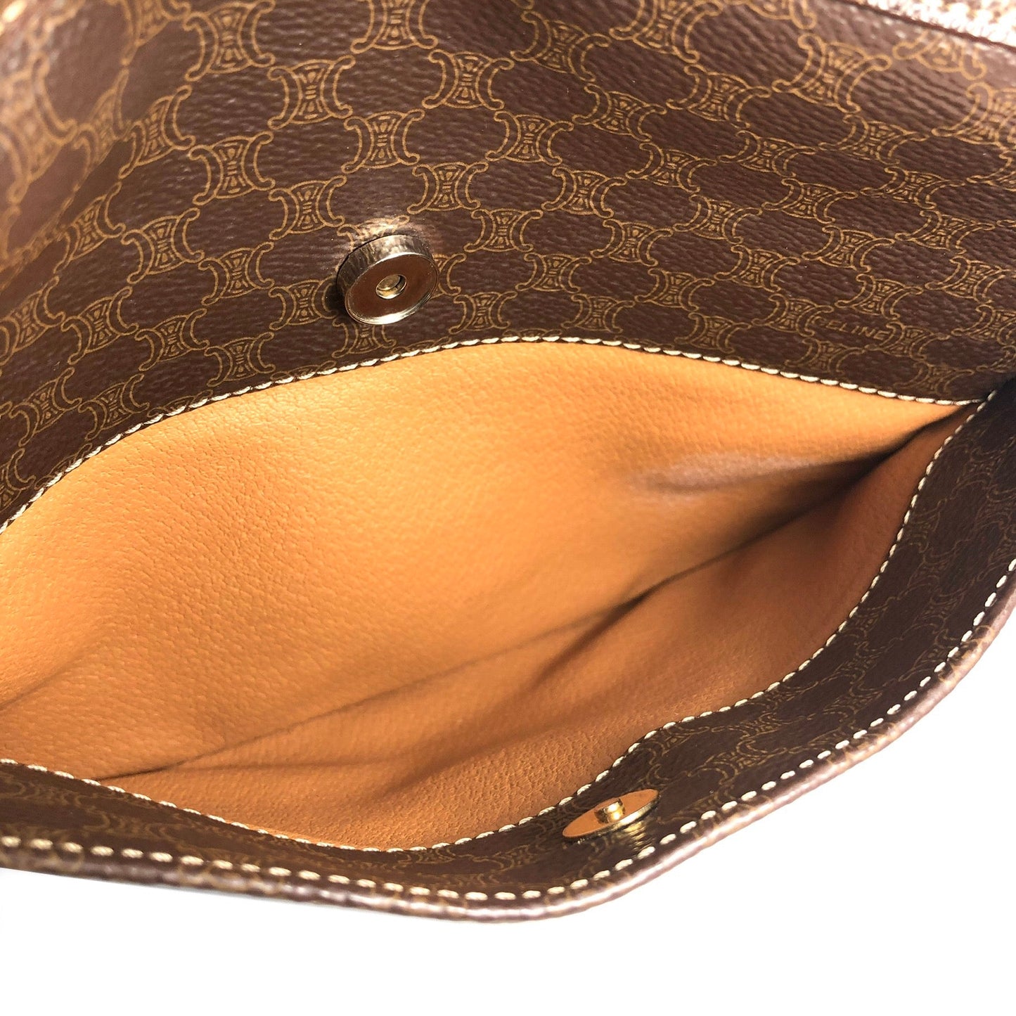 CELINE Macadam Blason Crossbody Shoulder bag Brown Vintage Old Celine rax2y3