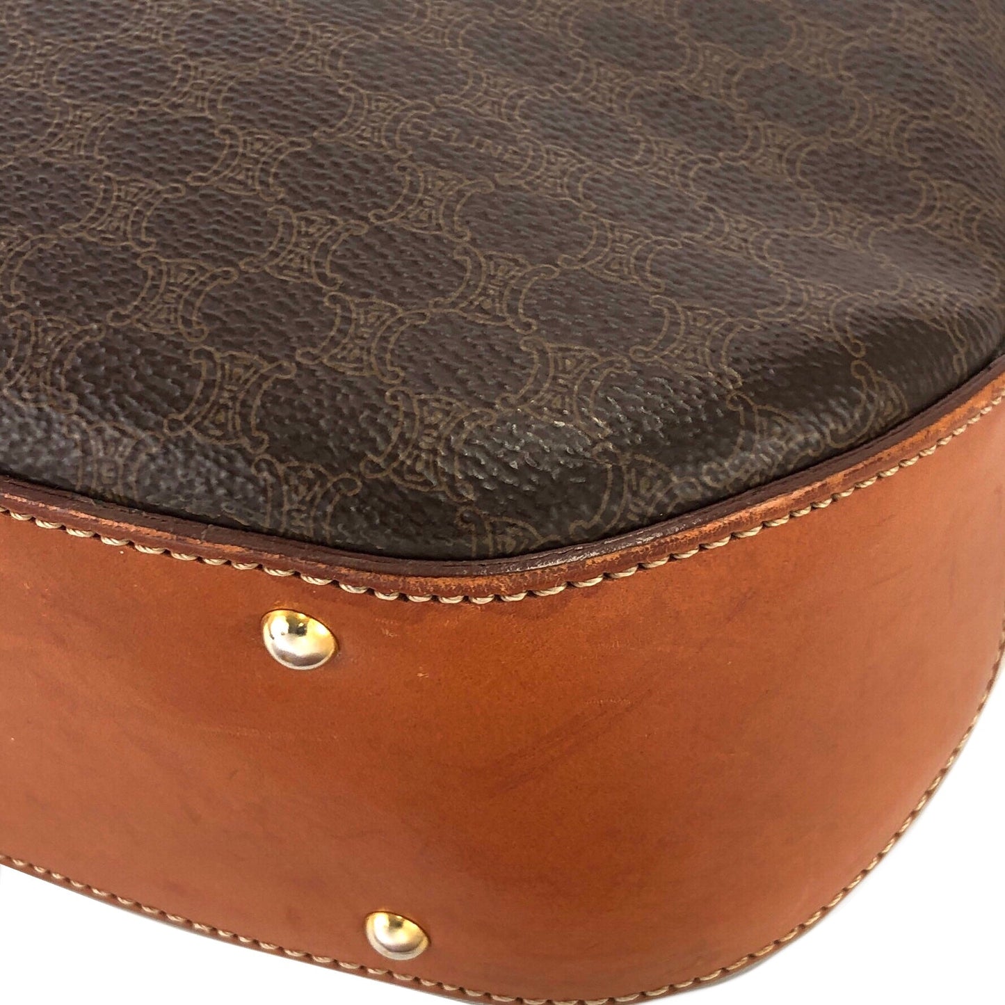 CELINE Macadam Blason Crossbody Shoulder bag Brown Vintage Old Celine rax2y3