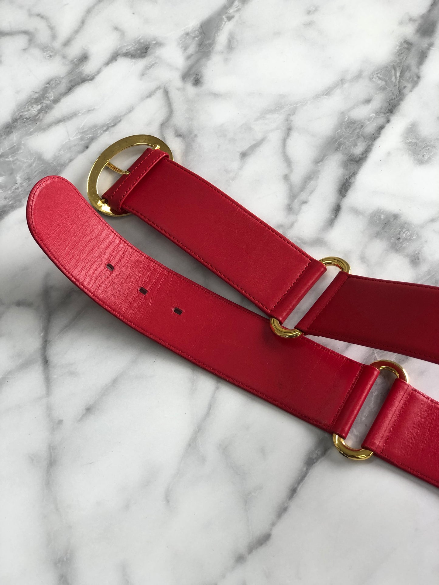 Christian Dioreh Oval Tortoiseshell Belt Red eh34eg