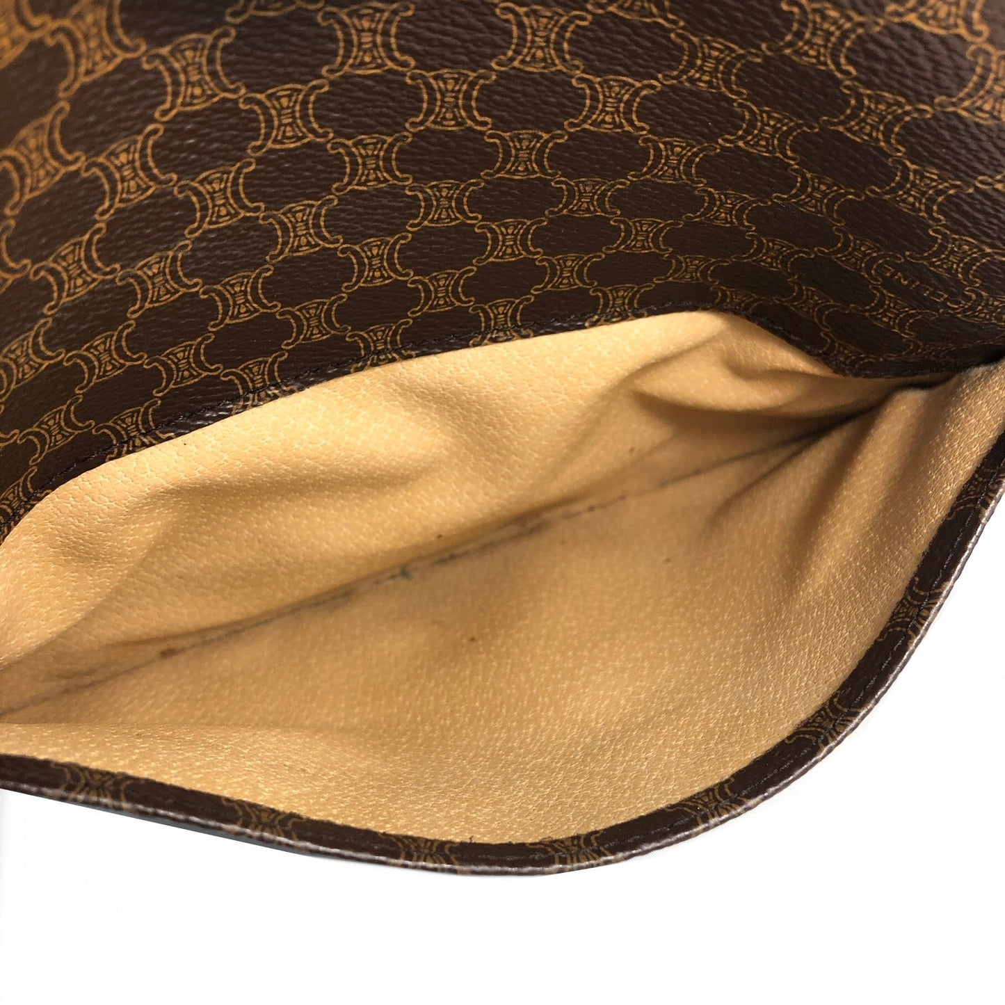CELINE Macadam Gancini Front zipper Square Shoulderbag Brown Vintage Old celine pwfngn