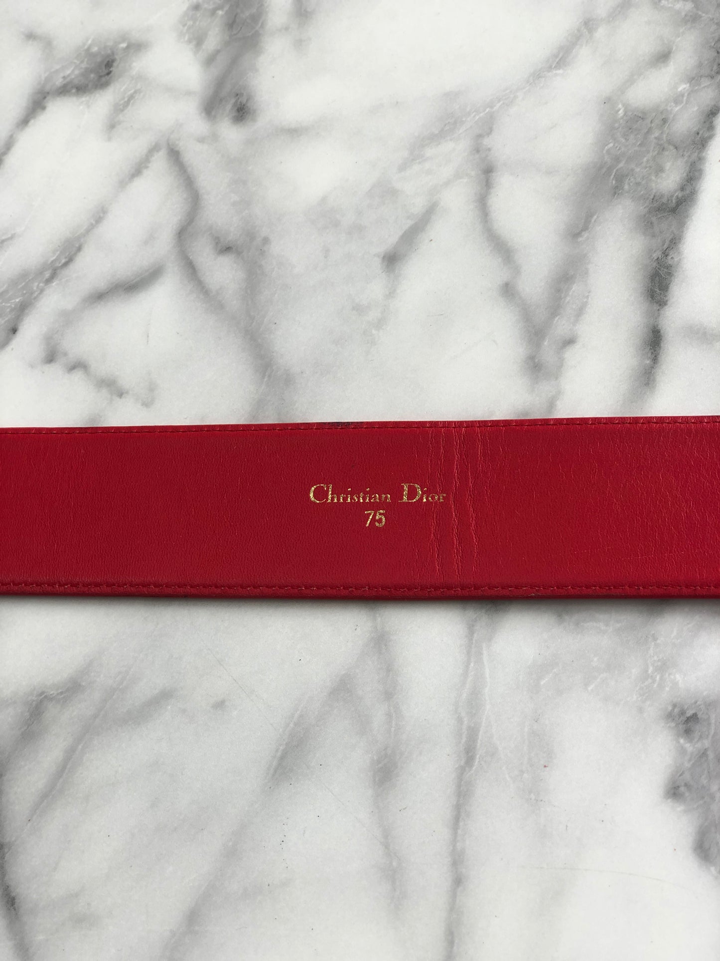 Christian Dioreh Oval Tortoiseshell Belt Red eh34eg