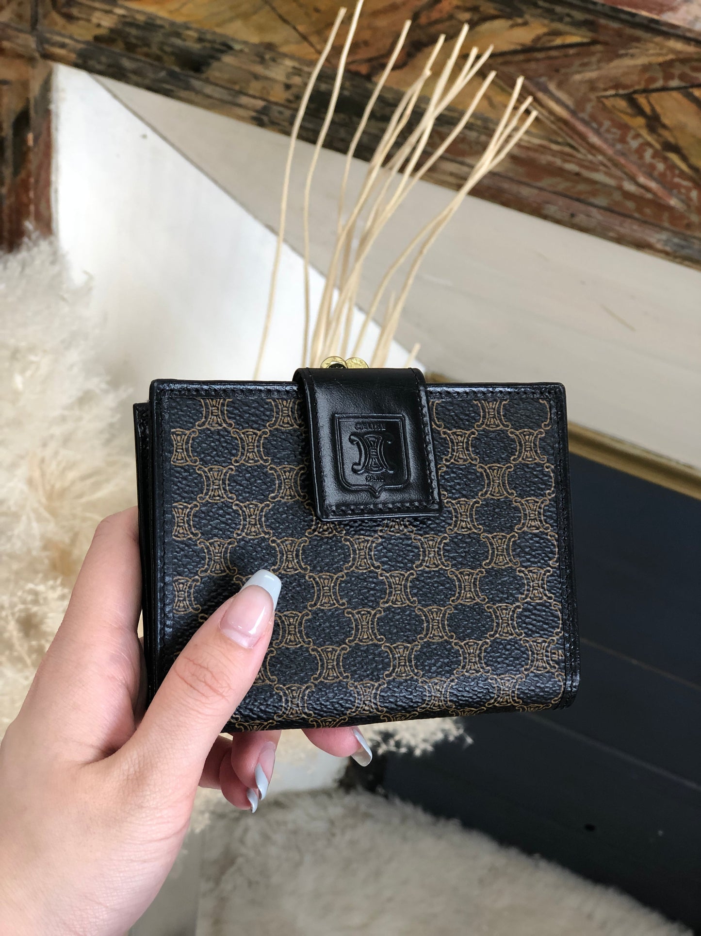 CELINE Wallet Macadam Blason Black ggcuyr