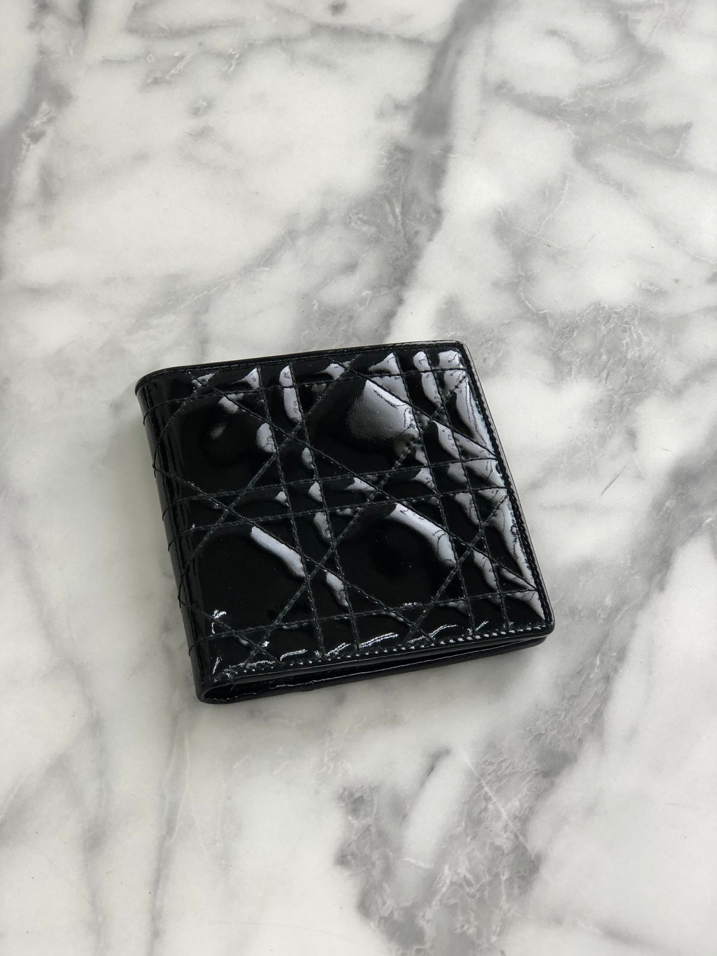 Christian Dior 皮夾 漆皮 Cannage 黑色 n8nbaj