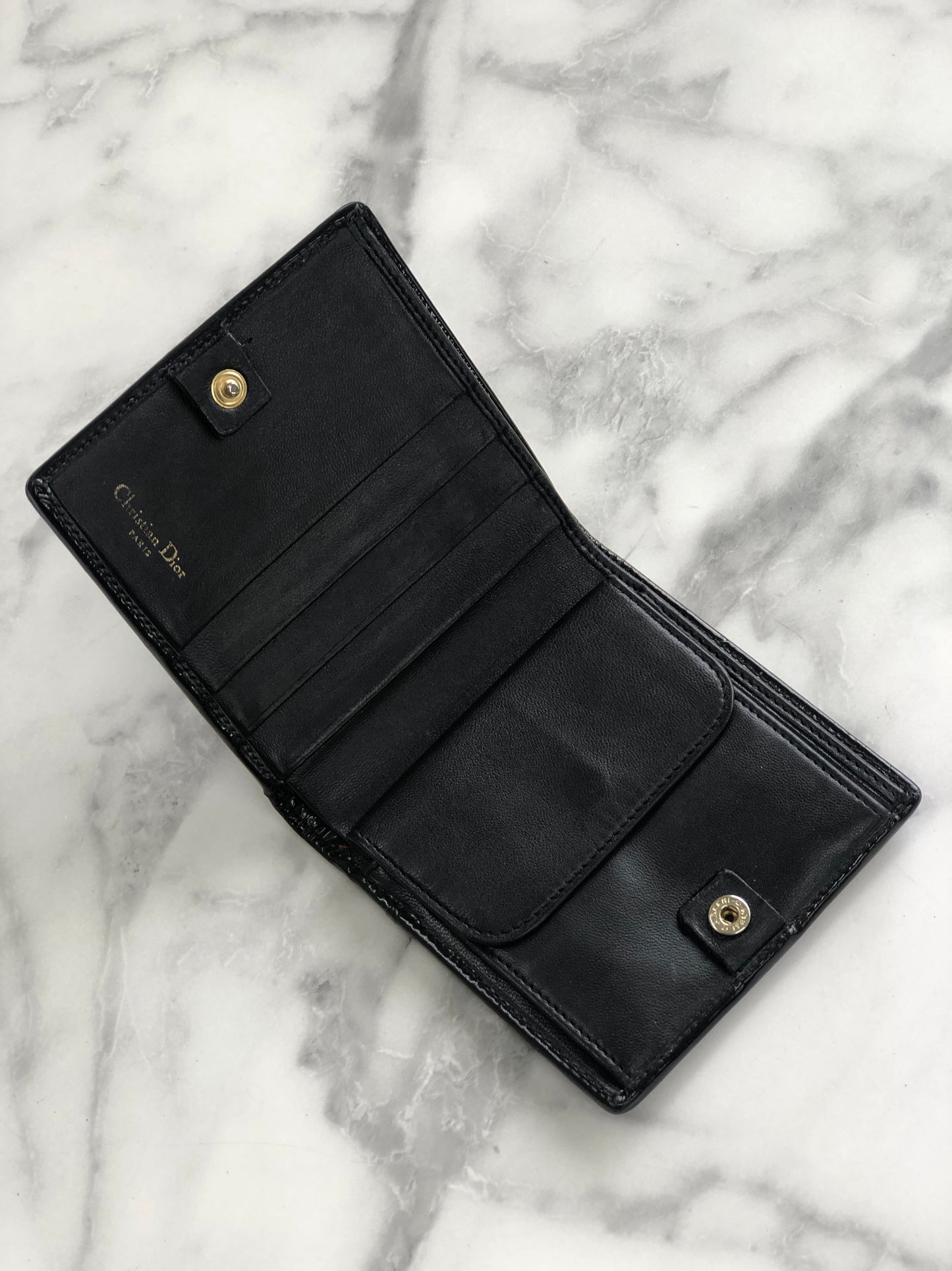 Christian Dior 皮夾 漆皮 Cannage 黑色 n8nbaj