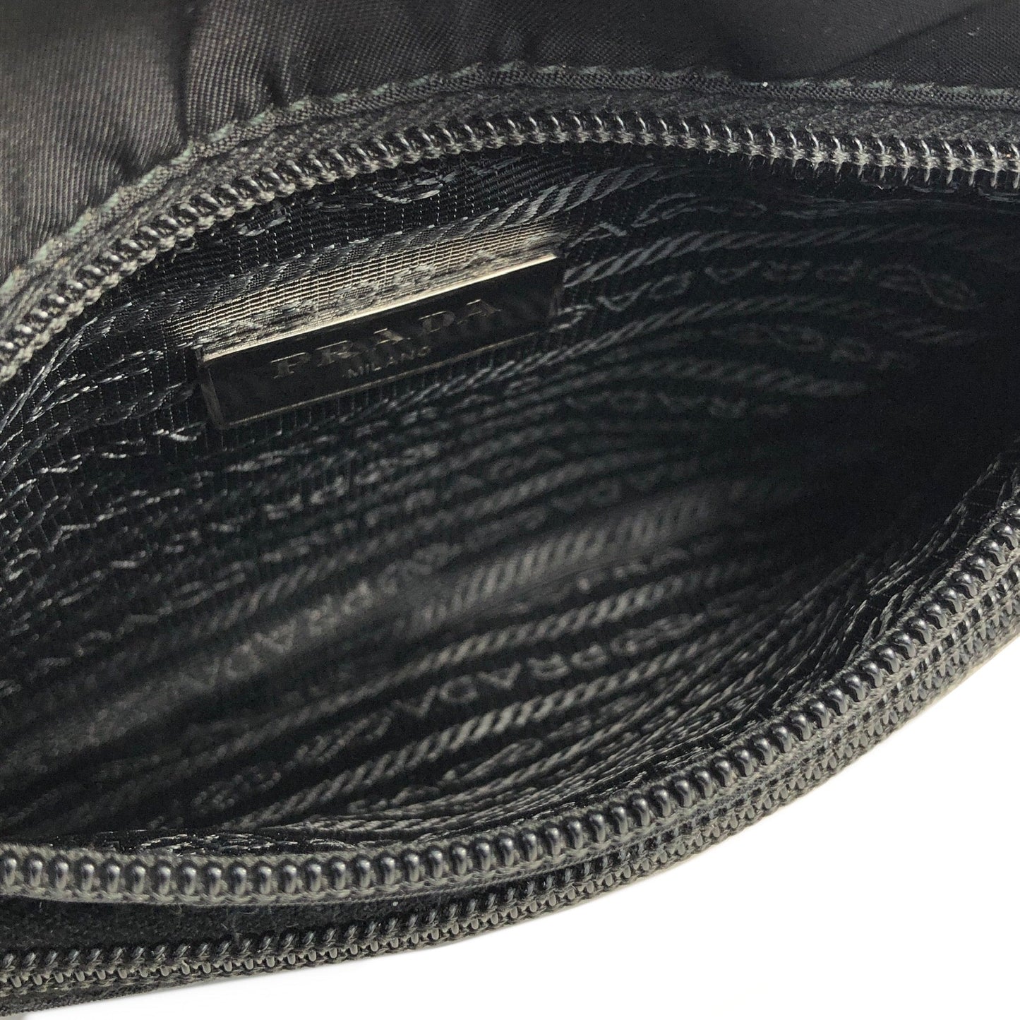 PRADA Triangle logo Nylon Waist bag Black Vintage sh566s