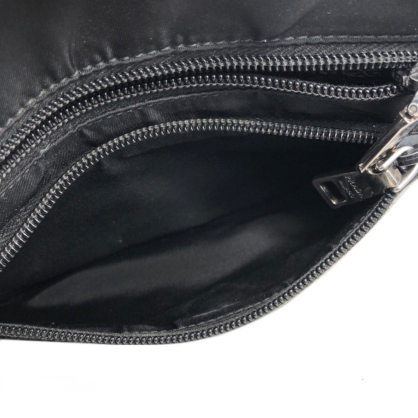 PRADA Triangle logo Nylon Waist bag Black Vintage sh566s