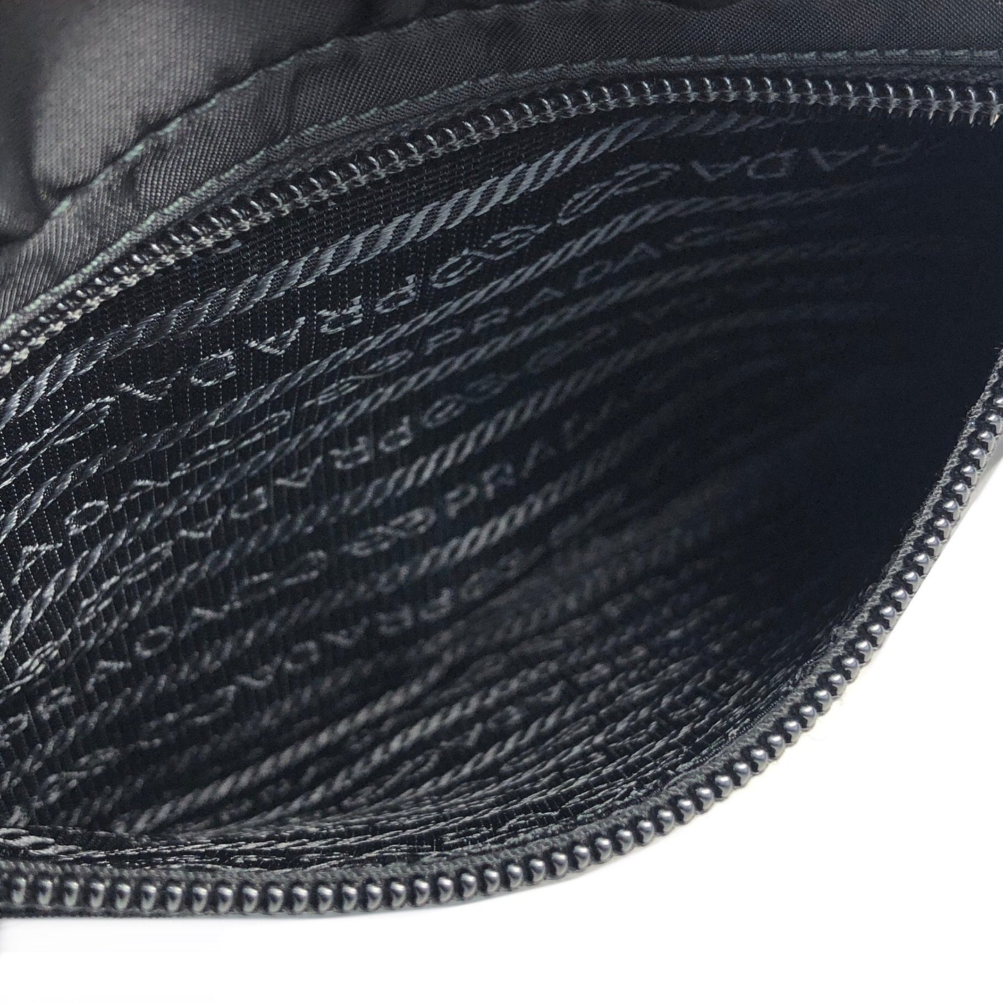 PRADA Triangle logo Nylon Waist bag Black Vintage sh566s