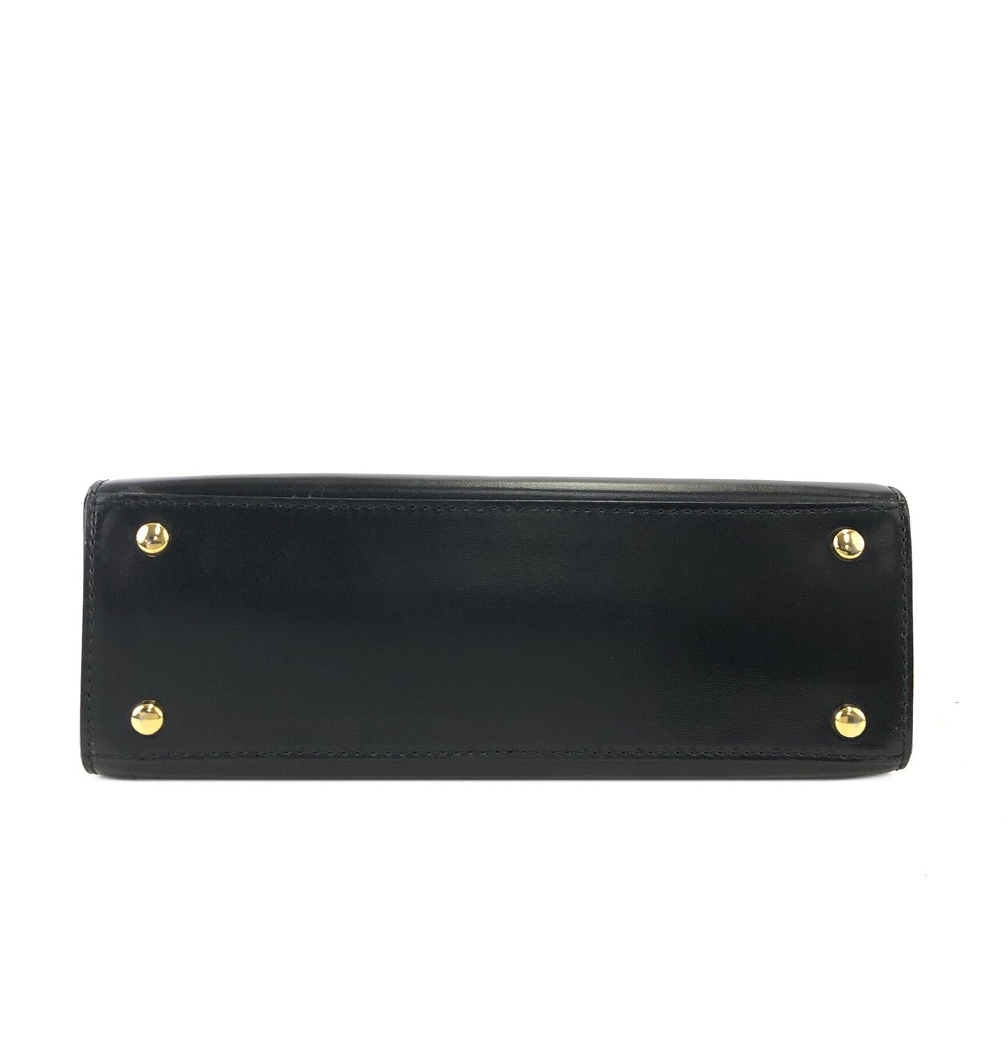 CELINE Gancini Leather Shoulder bag Black Vintage Old Celine 2shse6