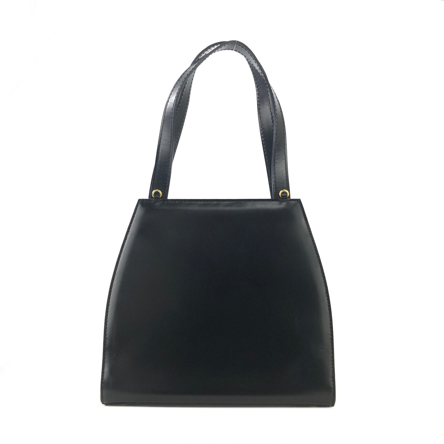 CELINE Gancini Leather Shoulder bag Black Vintage Old Celine 2shse6