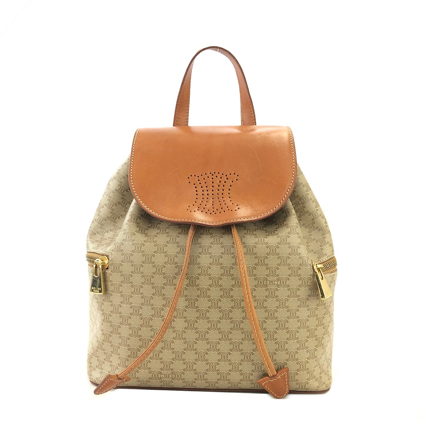 CELINE Macadam Triomphe 背包 米色 Vintage Old Celine mchxj3