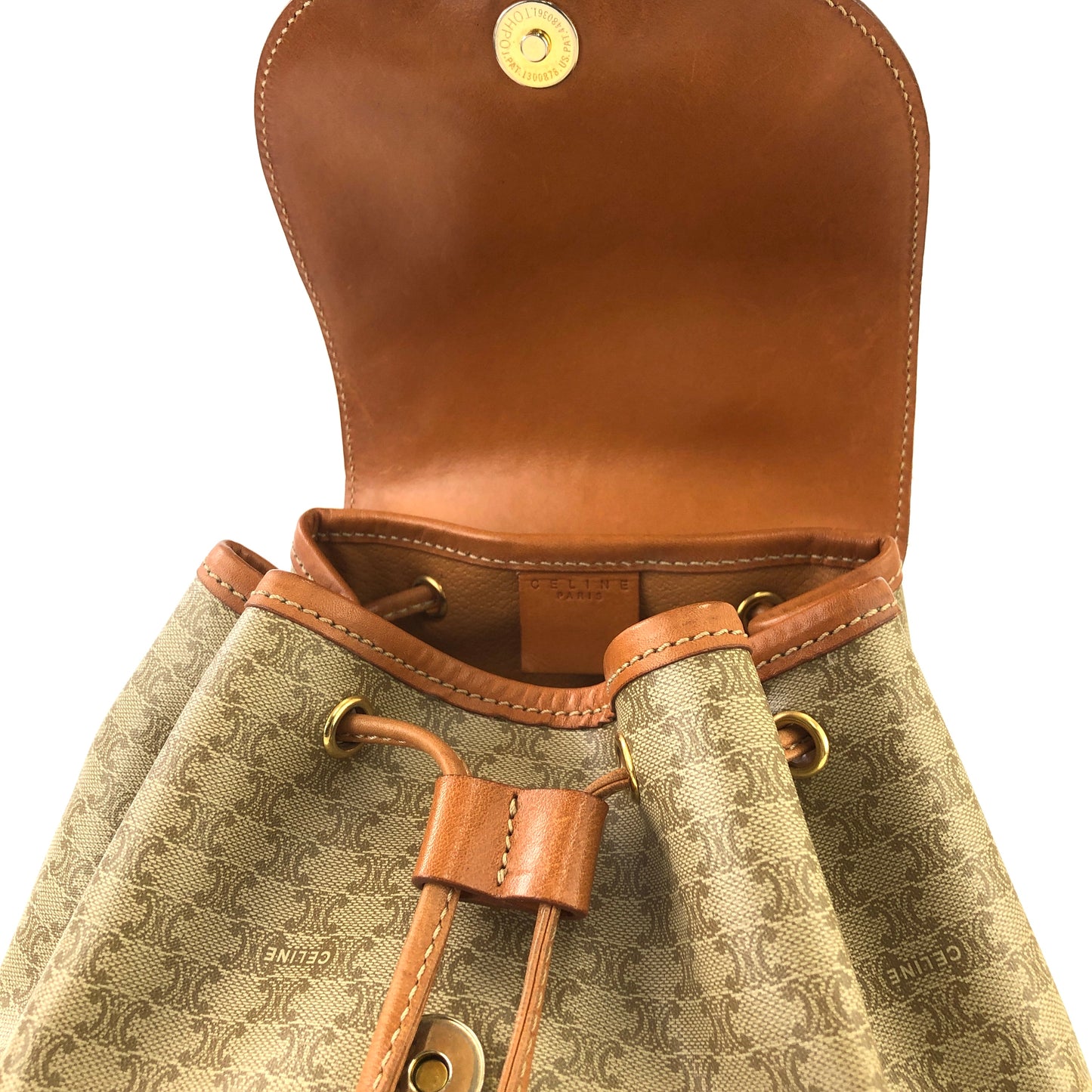CELINE Macadam Triomphe 背包 米色 Vintage Old Celine mchxj3
