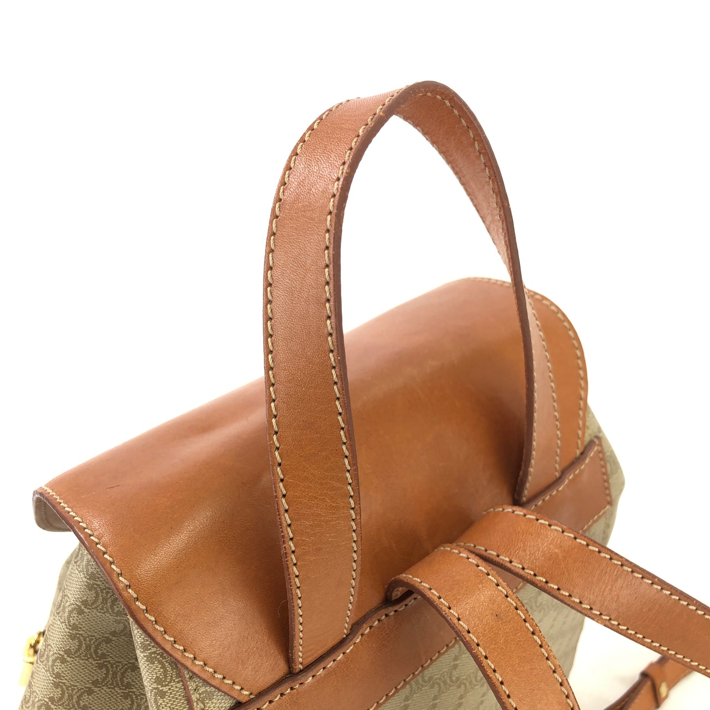 CELINE Macadam Triomphe 背包 米色 Vintage Old Celine mchxj3