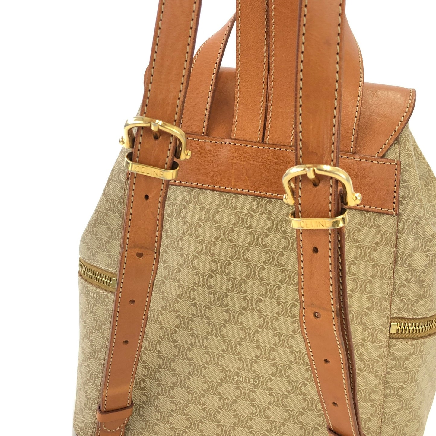 CELINE Macadam Triomphe 背包 米色 Vintage Old Celine mchxj3