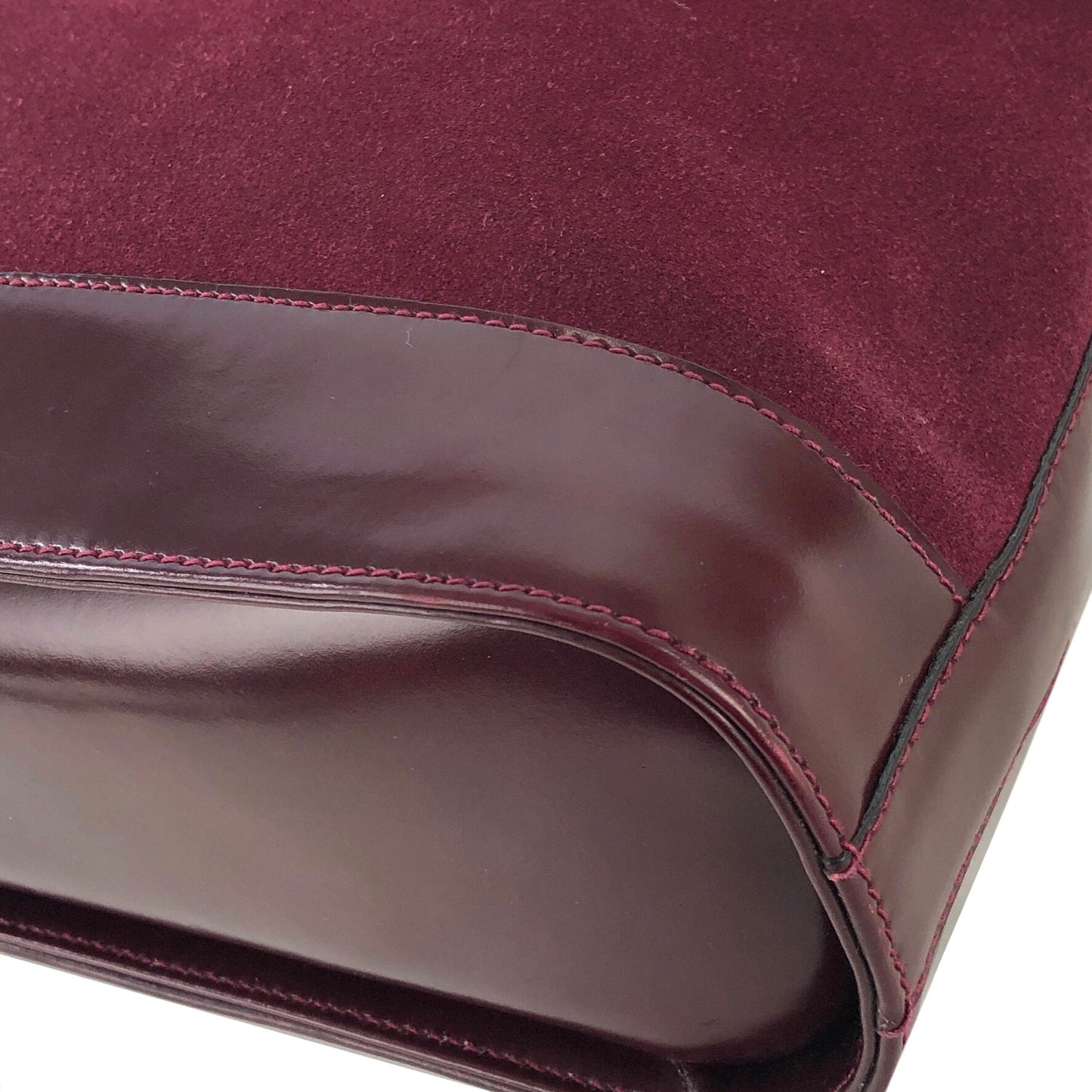 CELINE medal motif suede handbag Bordeaux vintage old Celine jijb28