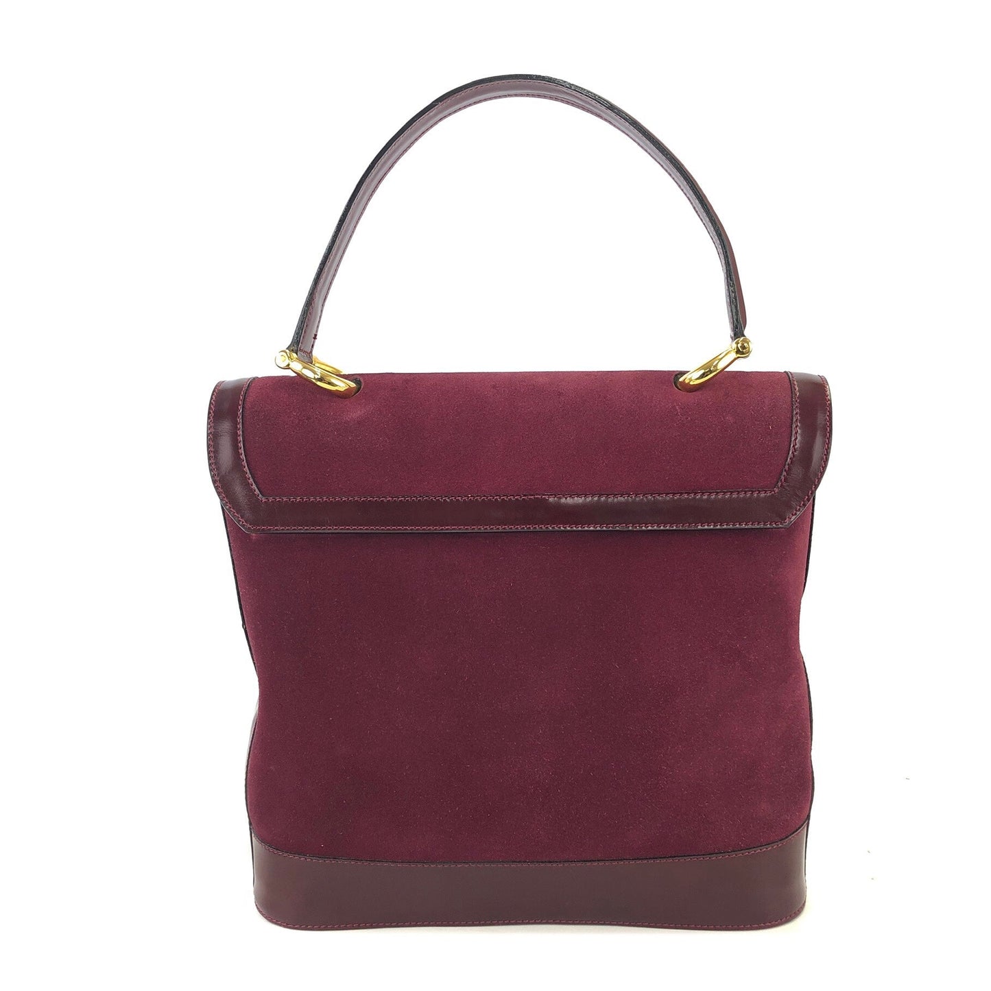 CELINE medal motif suede handbag Bordeaux vintage old Celine jijb28