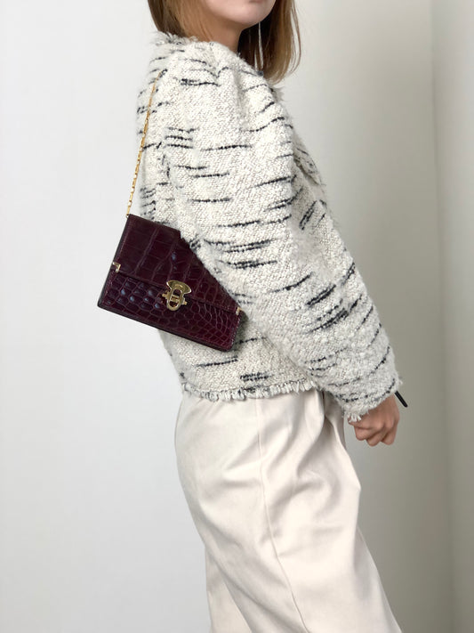 CELINE Front Lock Chain Shoulder bag Bordeaux Vintage iw6ga6