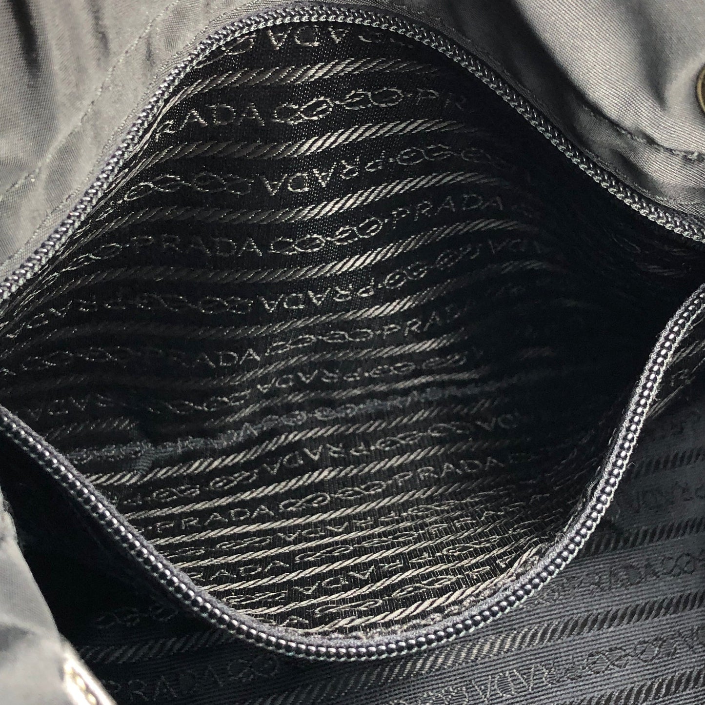 PRADA Triangle logo Nylon Bucket Tote bag Black Vintage 6azkzz