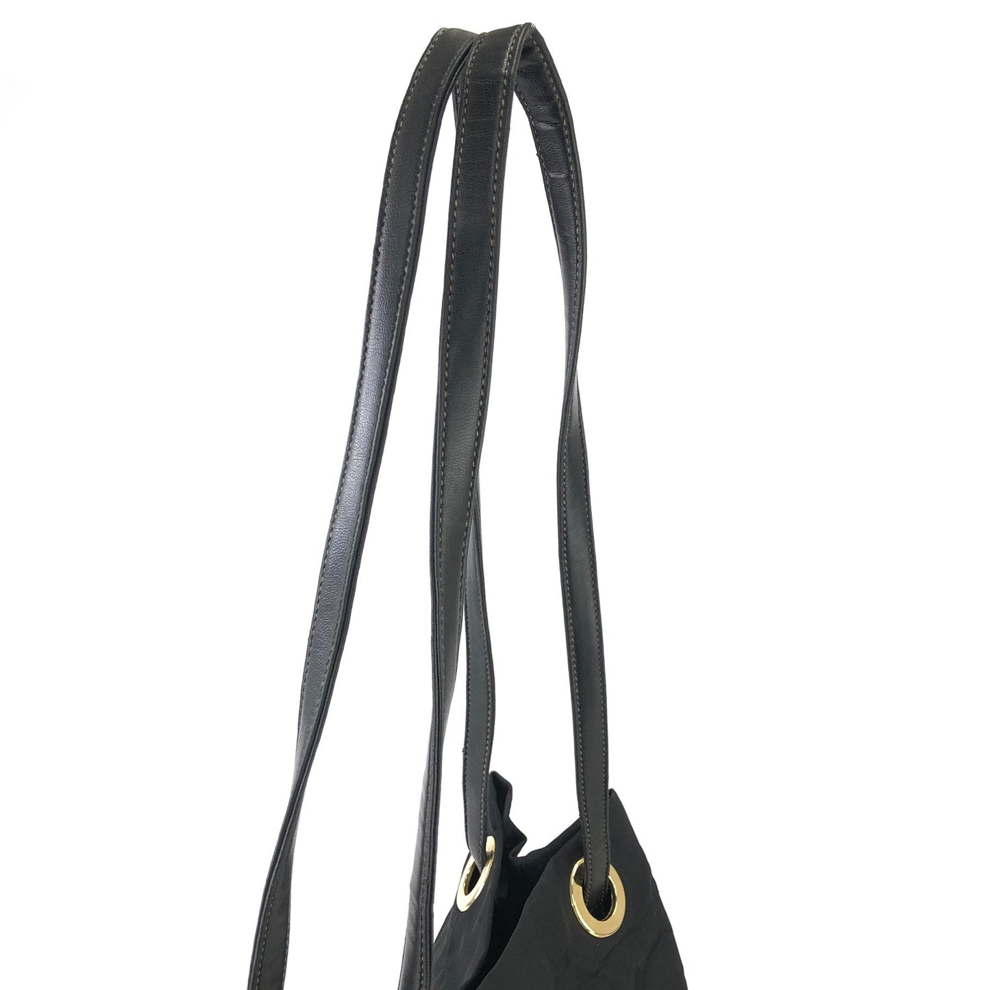 PRADA Triangle logo Nylon Bucket Tote bag Black Vintage 6azkzz