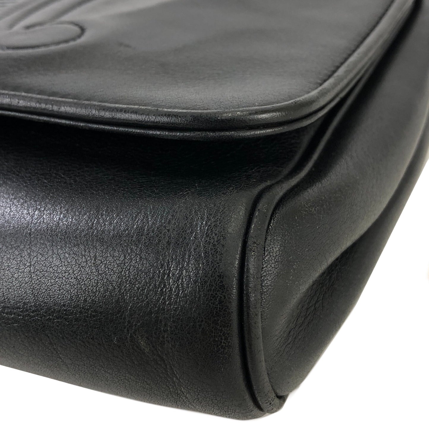 CELINE Triomphe Leather Crossbody Shoulder Bag Black Old Celine vintage wj4jid