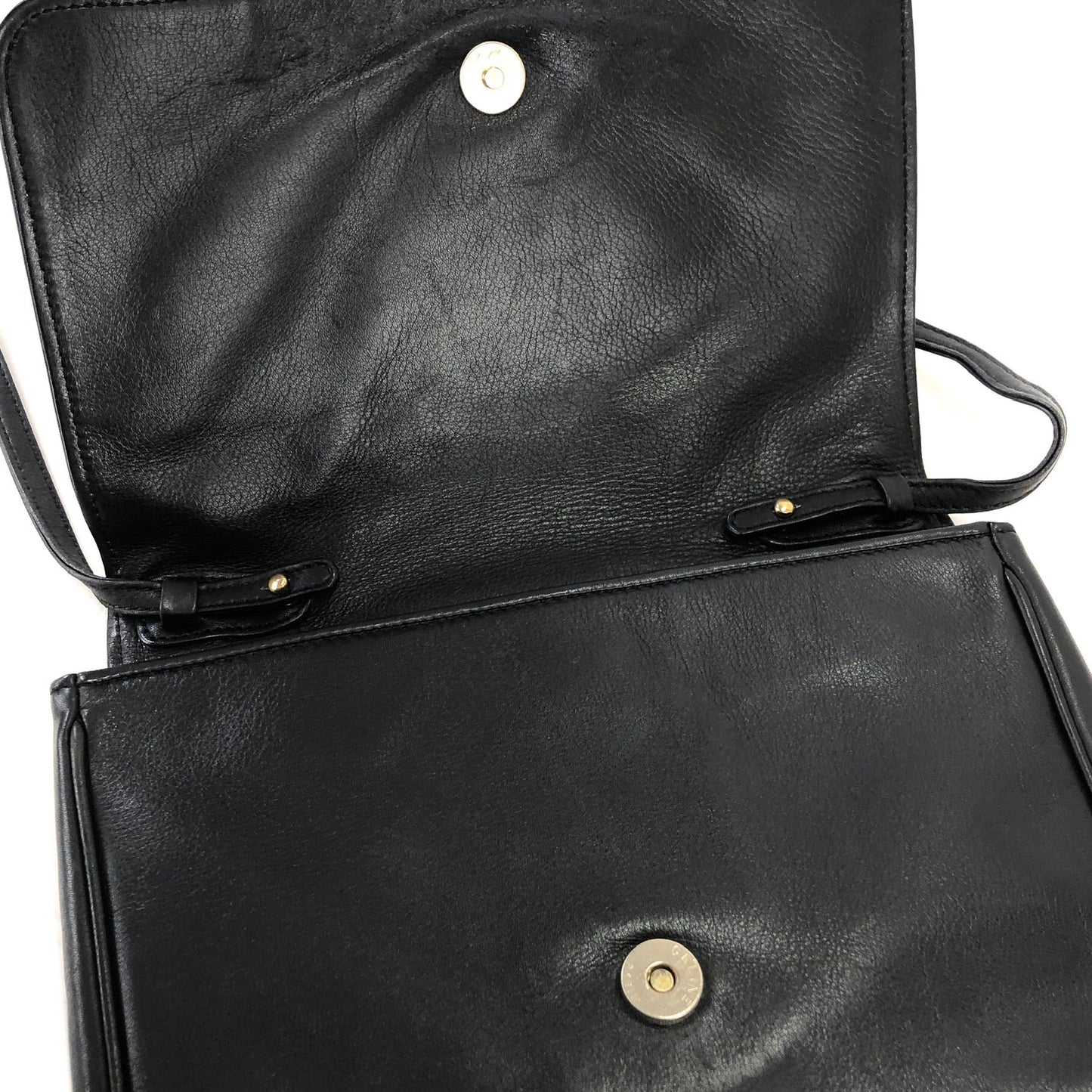 CELINE Triomphe Leather Crossbody Shoulder Bag Black Old Celine vintage wj4jid