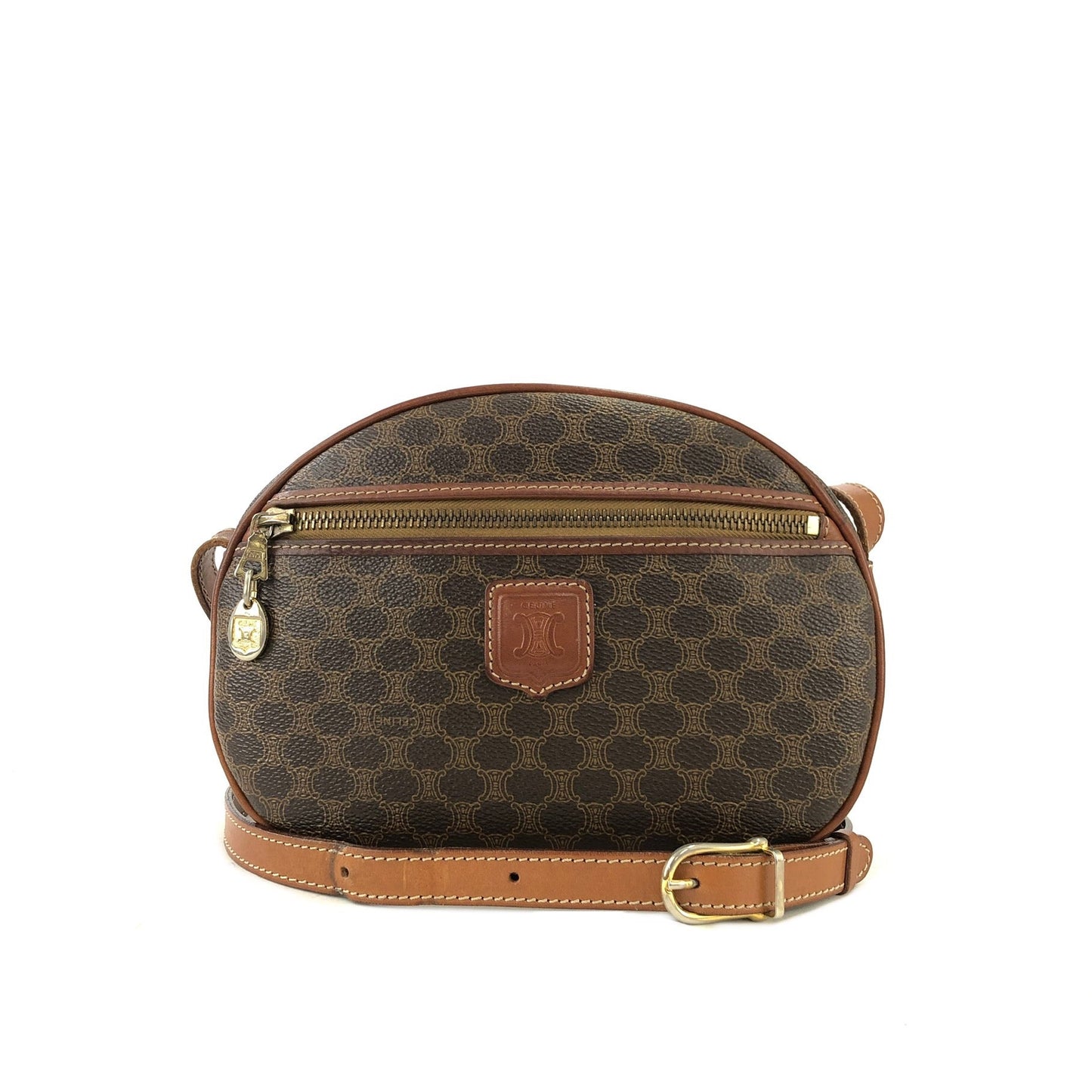 CELINE Macadam Blason Round Shoulderbag Brown Vintage Old celine tf7mng