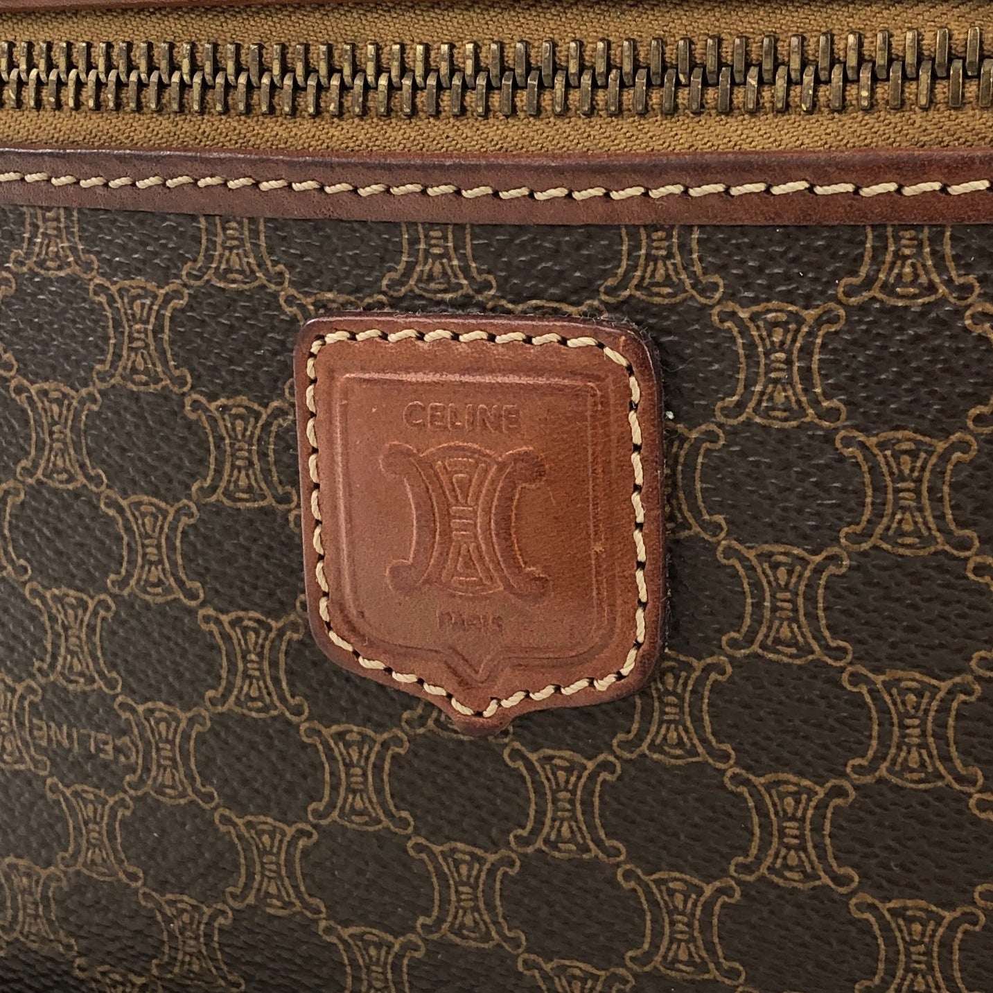 CELINE Macadam Blason Round Shoulderbag Brown Vintage Old celine tf7mng