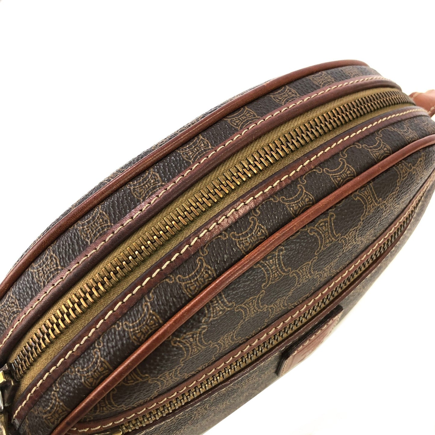 CELINE Macadam Blason Round Shoulderbag Brown Vintage Old celine tf7mng