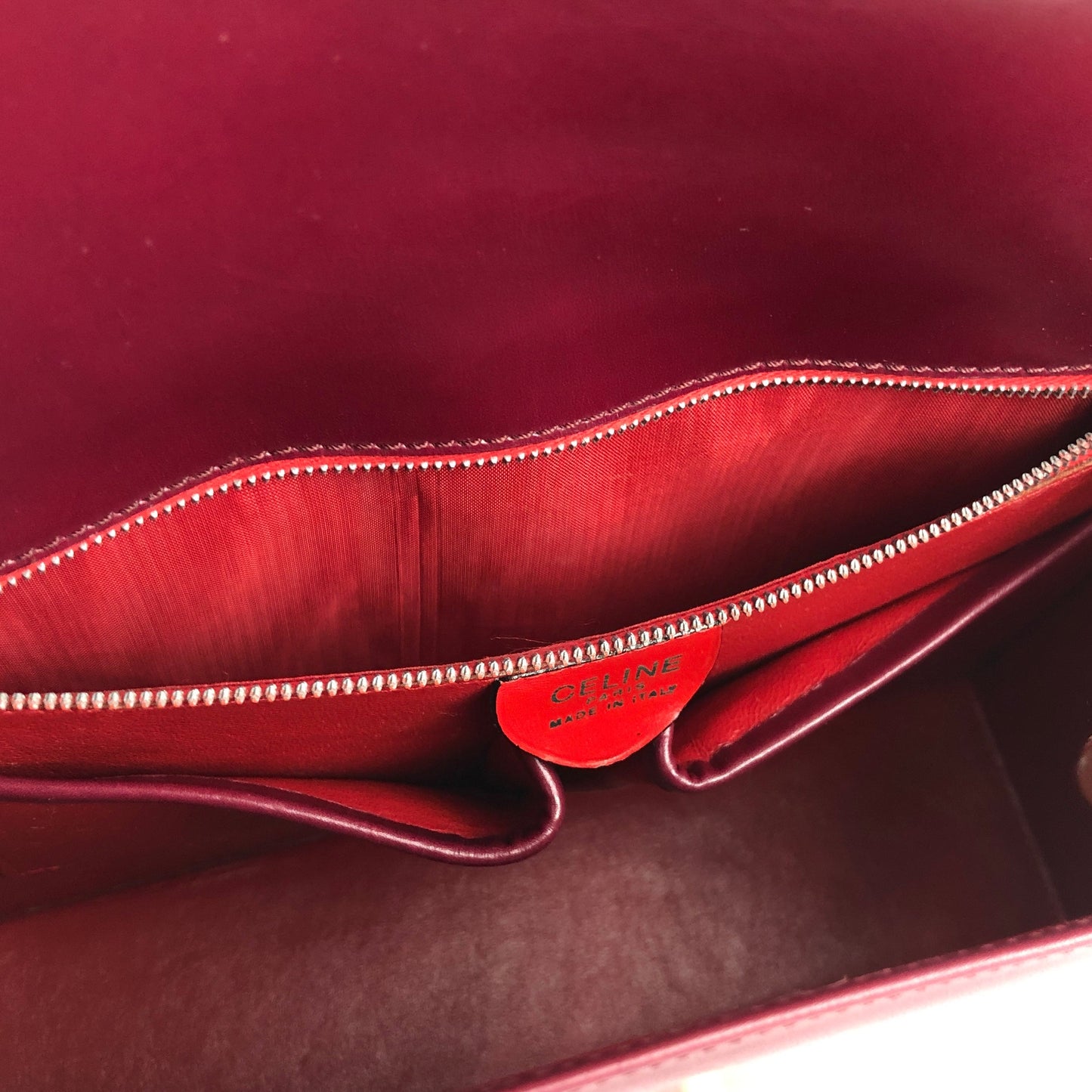 CELINE Front Buckle Crossbody Box Shoulder bag Wine red Vintage Old CELINE wvxw4y