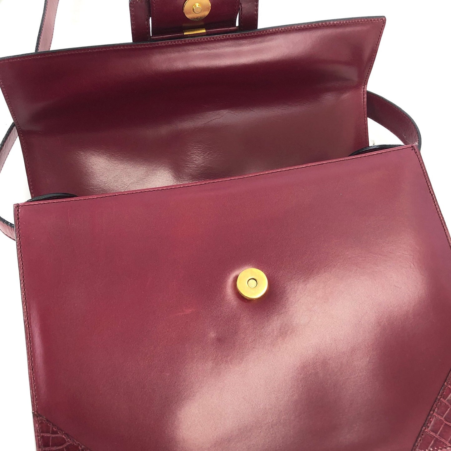 CELINE Front Buckle Crossbody Box Shoulder bag Wine red Vintage Old CELINE wvxw4y
