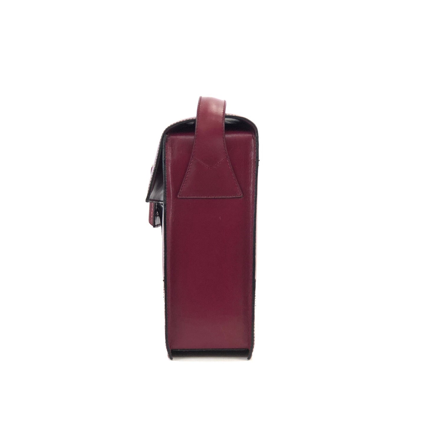 CELINE Front Buckle Crossbody Box Shoulder bag Wine red Vintage Old CELINE wvxw4y
