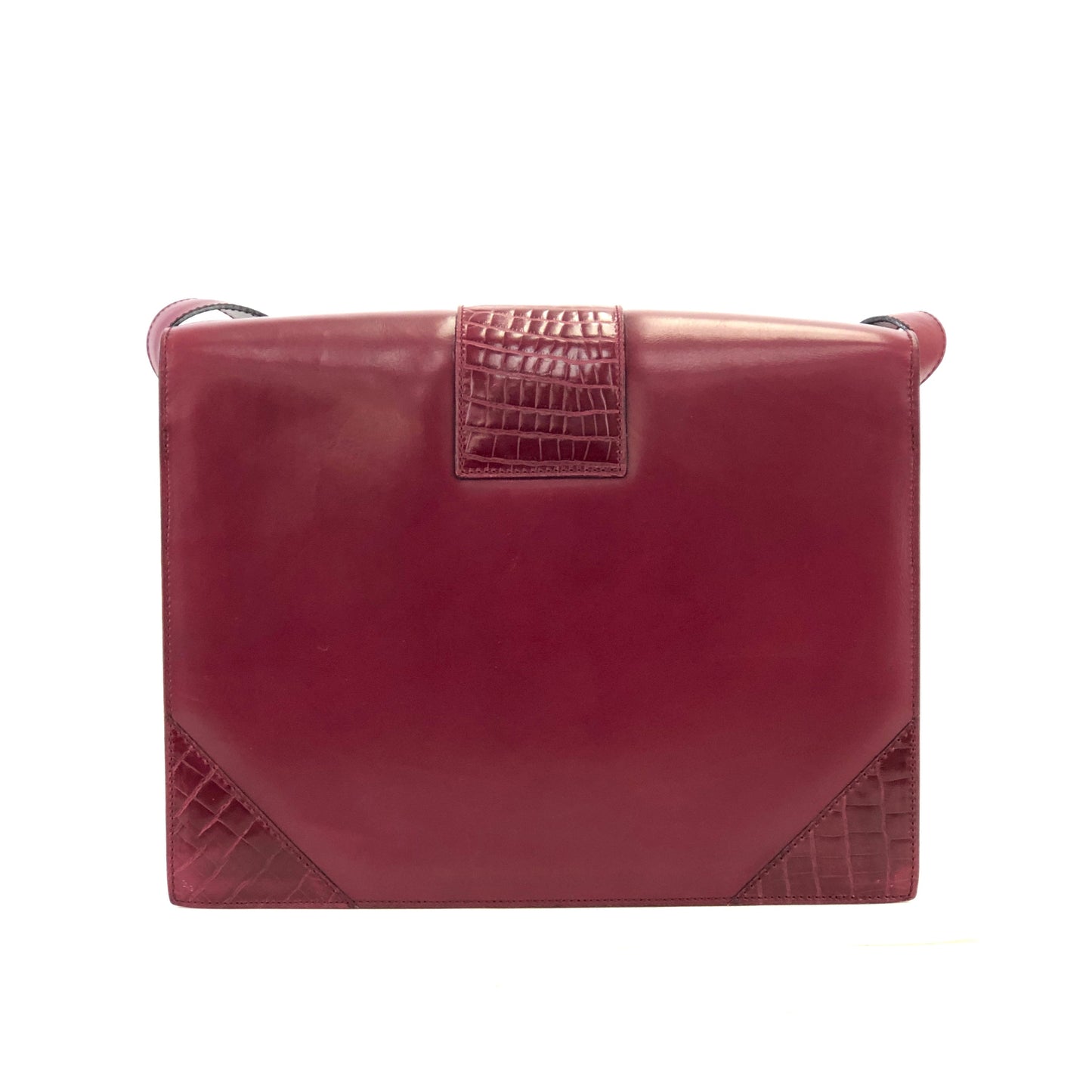 CELINE Front Buckle Crossbody Box Shoulder bag Wine red Vintage Old CELINE wvxw4y