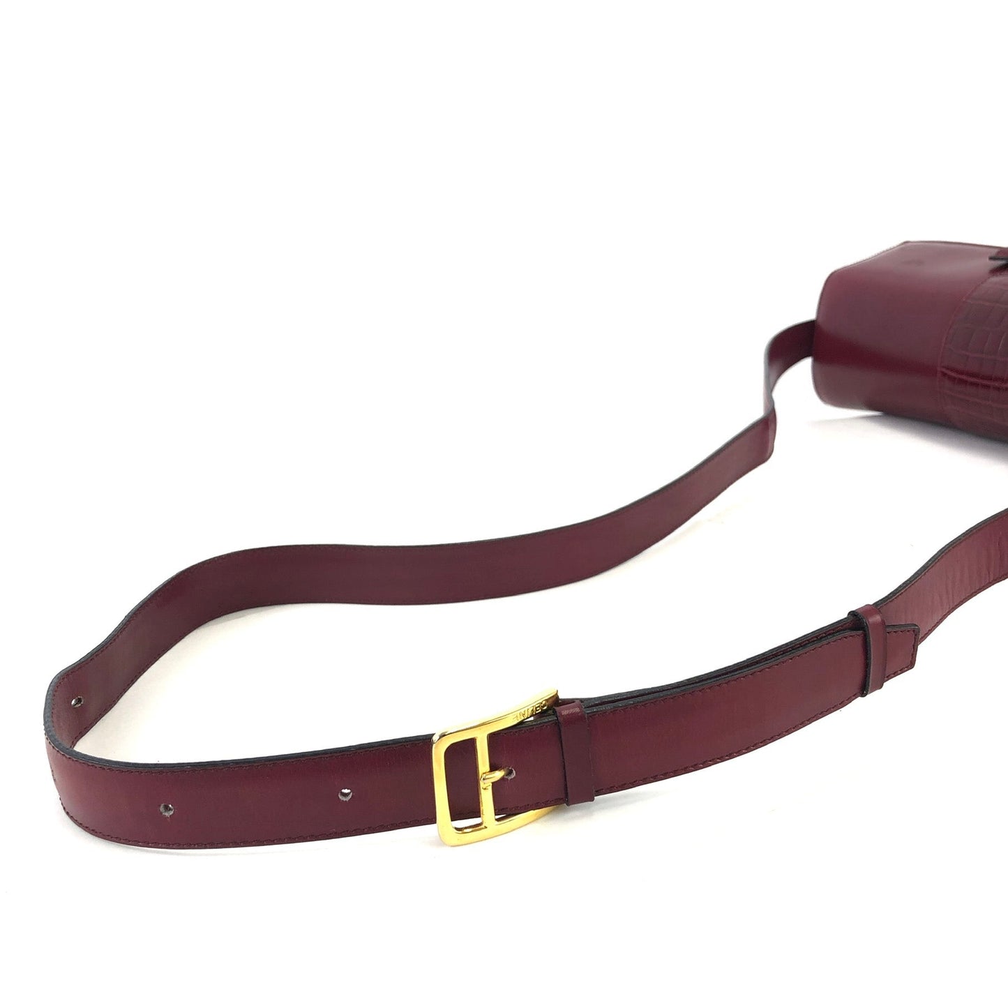CELINE Front Buckle Crossbody Box Shoulder bag Wine red Vintage Old CELINE wvxw4y