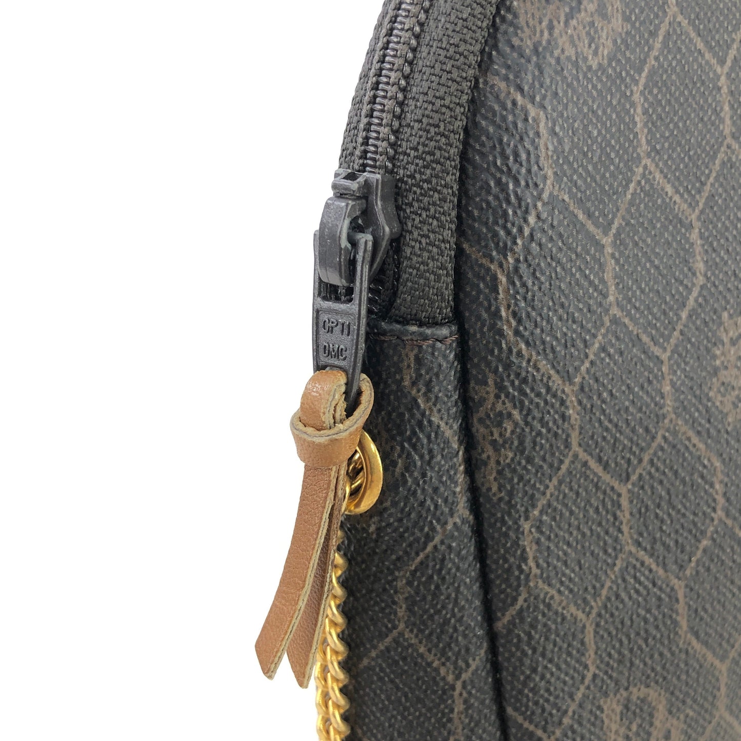 Christian Dior Logo Honeycomb Pattern Crossbody Small Shoulderbag Black Brown Vintage Old bd8aen