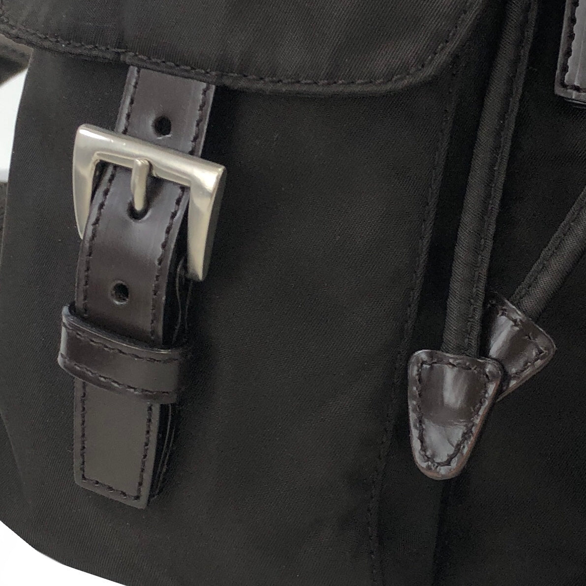 PRADA logo nylon leather backpack brown vintage pddjj7