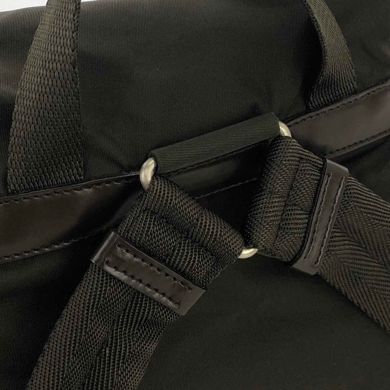 PRADA logo nylon leather backpack brown vintage pddjj7