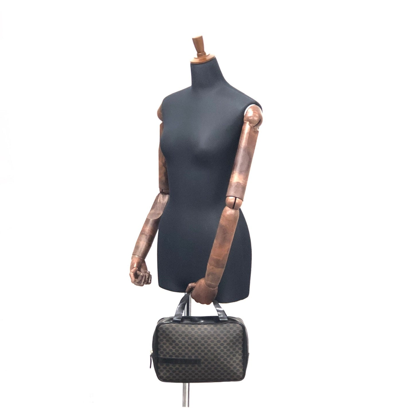 CELINE Logo Macadam Handbag Brown Vintage Old Celine dr2czg