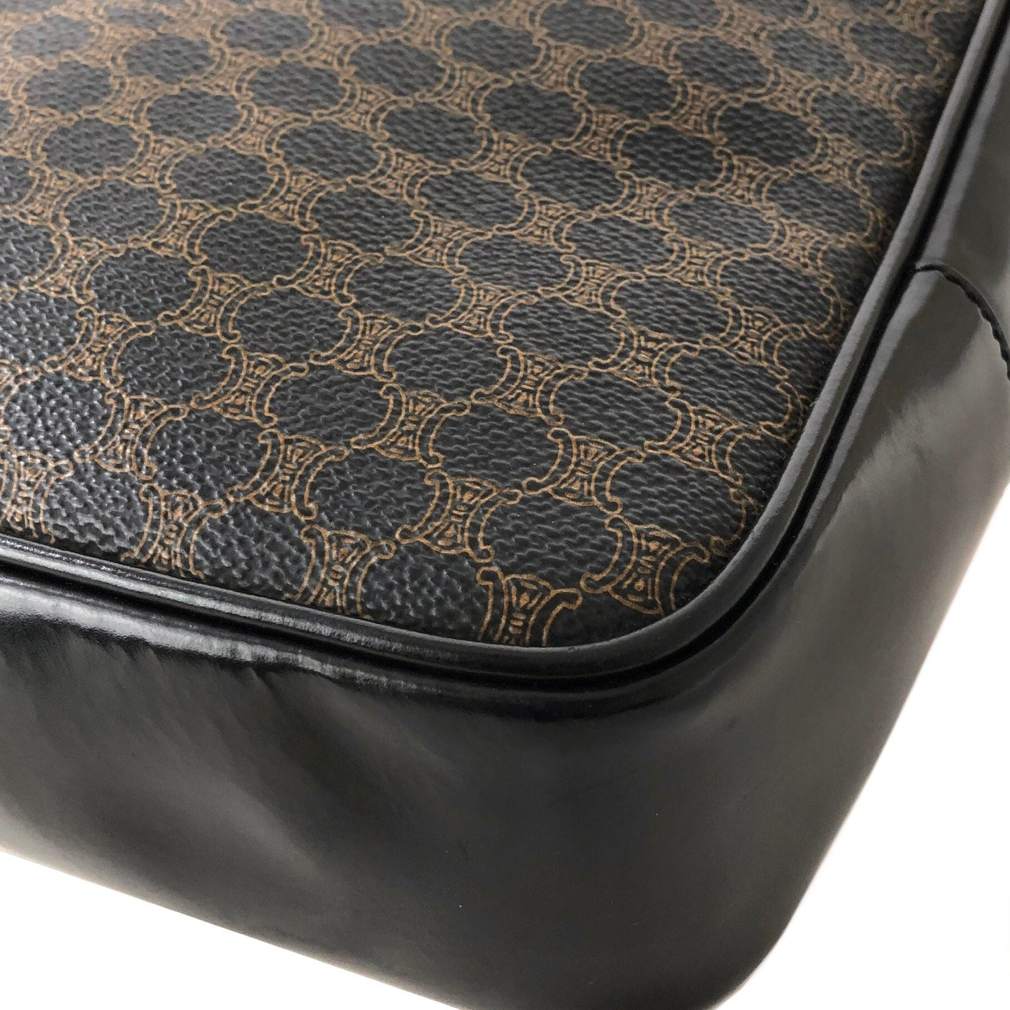CELINE Logo Macadam Handbag Brown Vintage Old Celine dr2czg