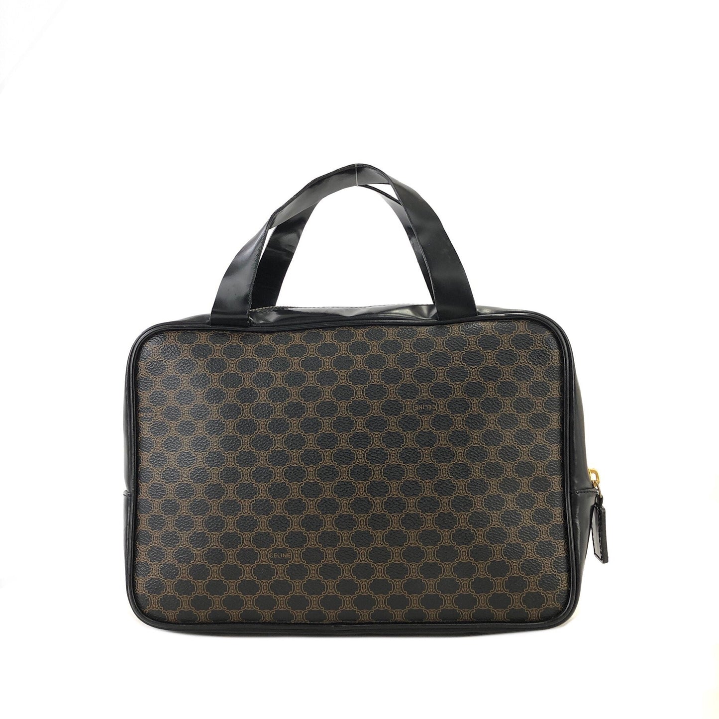 CELINE Logo Macadam Handbag Brown Vintage Old Celine dr2czg